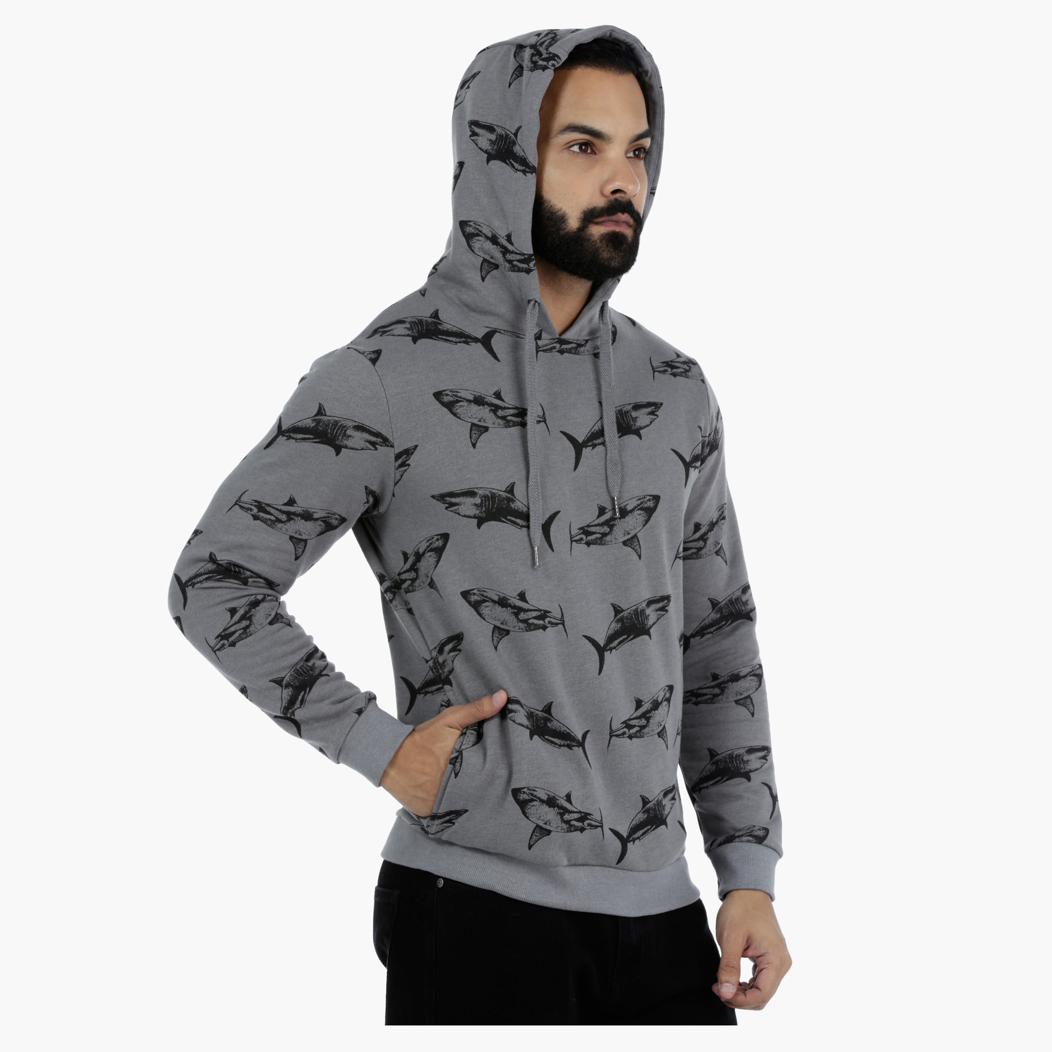 Printed Long Sleeves Sweatshirt with Hood-men-winterwear-hoodiesandsweatshirts-image-3