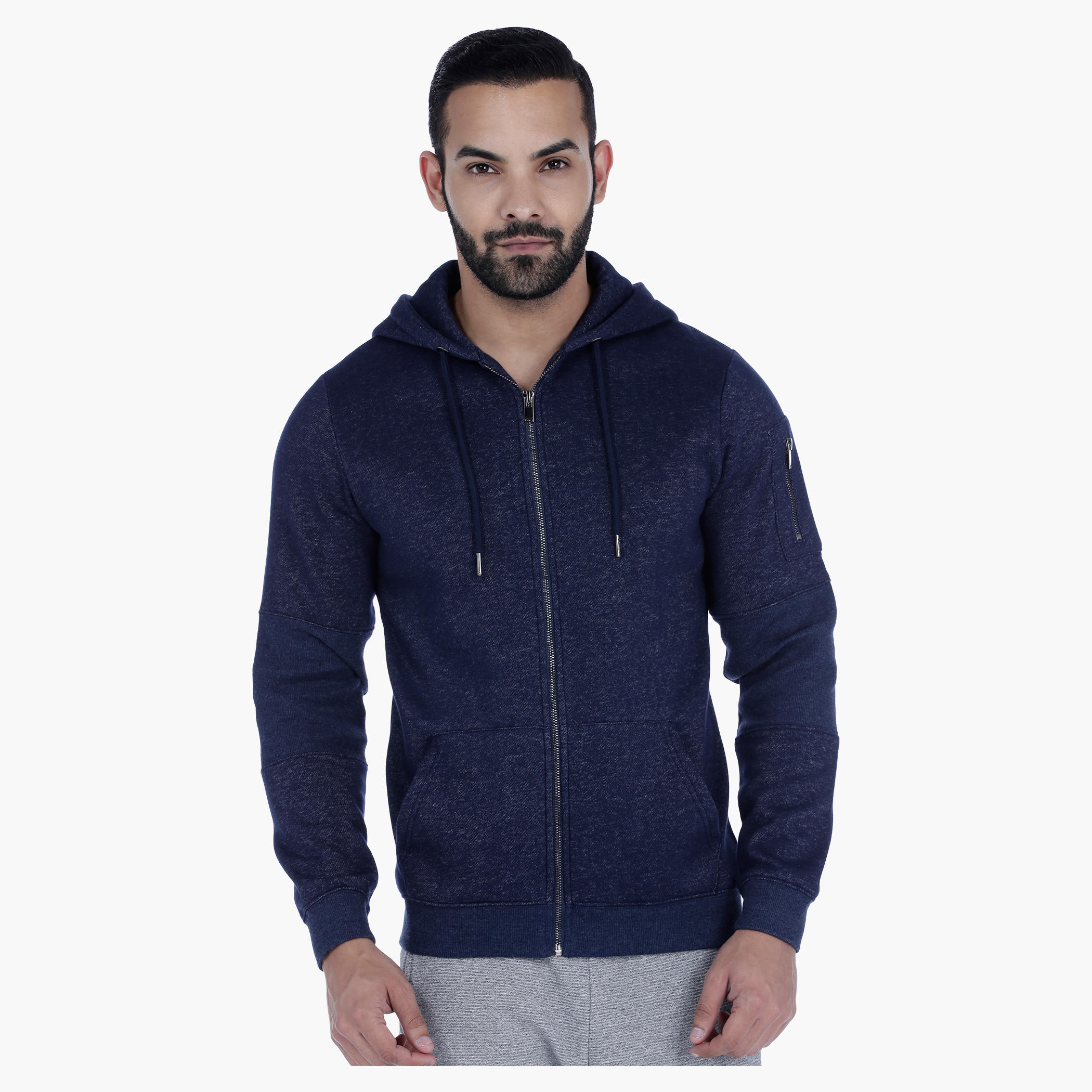Hooded Sweat Jacket with Long Sleeves-men-winterwear-hoodiesandsweatshirts-image-11