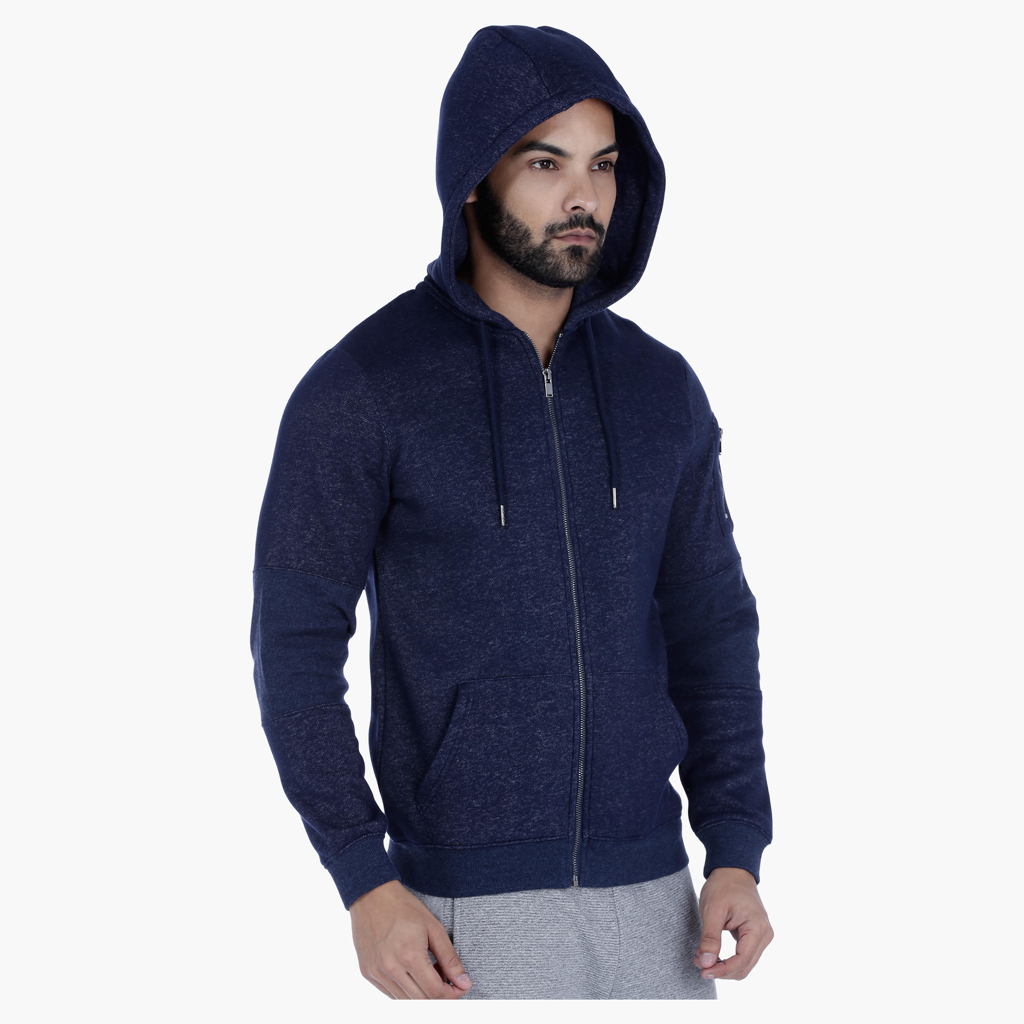 Hooded Sweat Jacket with Long Sleeves-men-winterwear-hoodiesandsweatshirts-image-13
