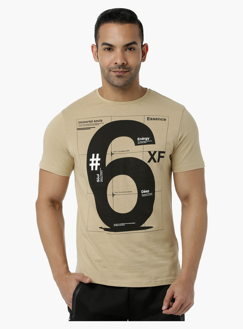 Cotton T-Shirt with Crew Neck and Graphic Print in Slim Fit-men-clothing-tshirtsandpolos-tshirts-image-1