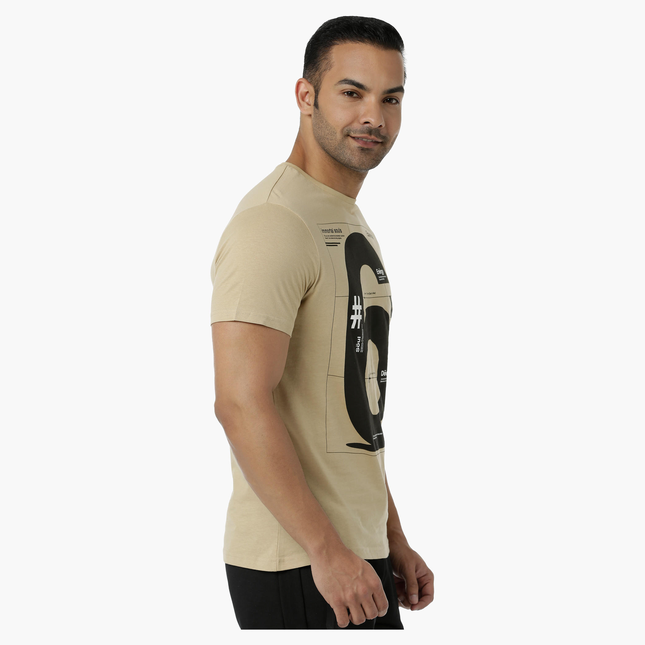 Cotton T-Shirt with Crew Neck and Graphic Print in Slim Fit-men-clothing-tshirtsandpolos-tshirts-image-3