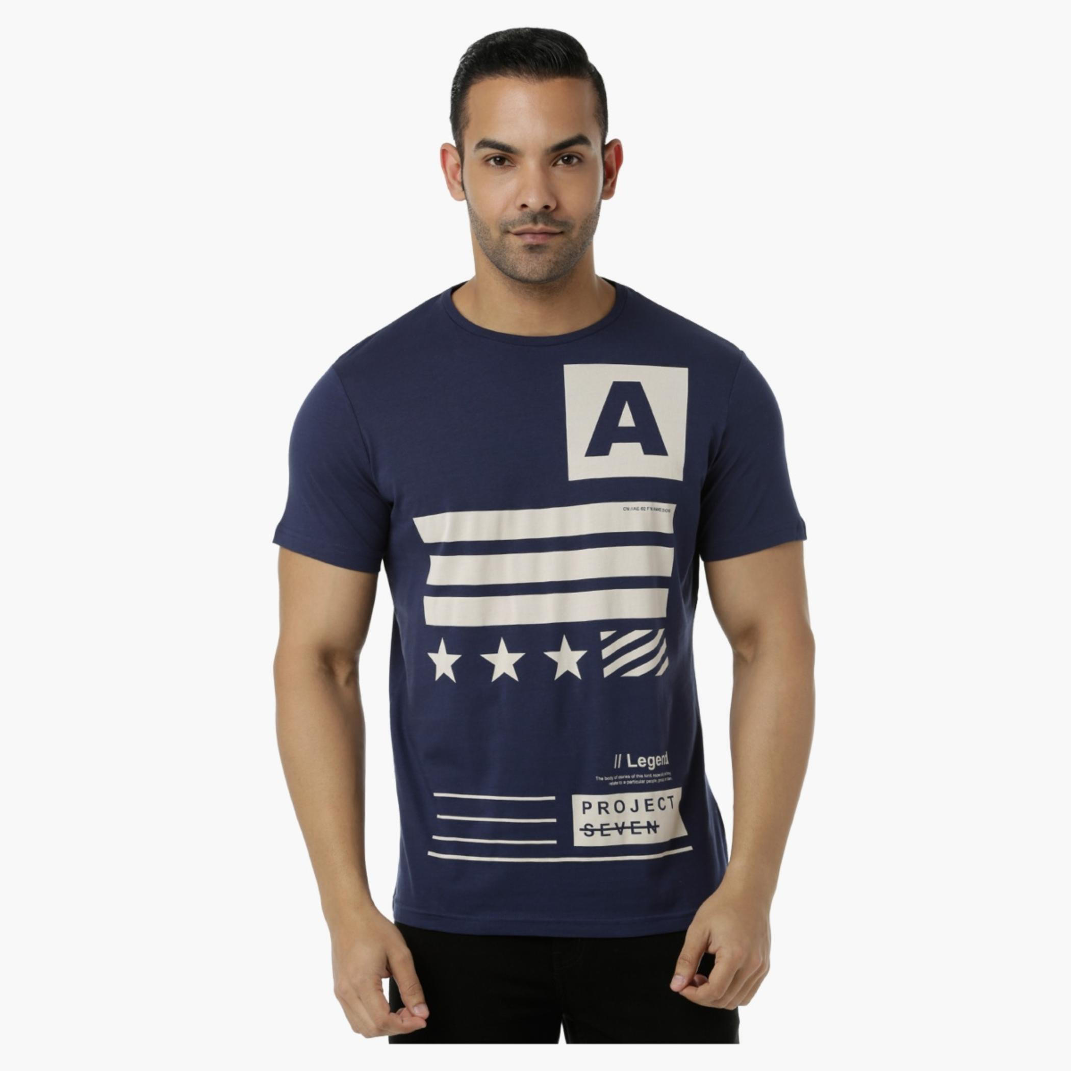 Cotton Graphic Printed T-Shirt with Round Neck and Short Sleeves in Slim Fit-men-clothing-tshirtsandpolos-tshirts-image-1