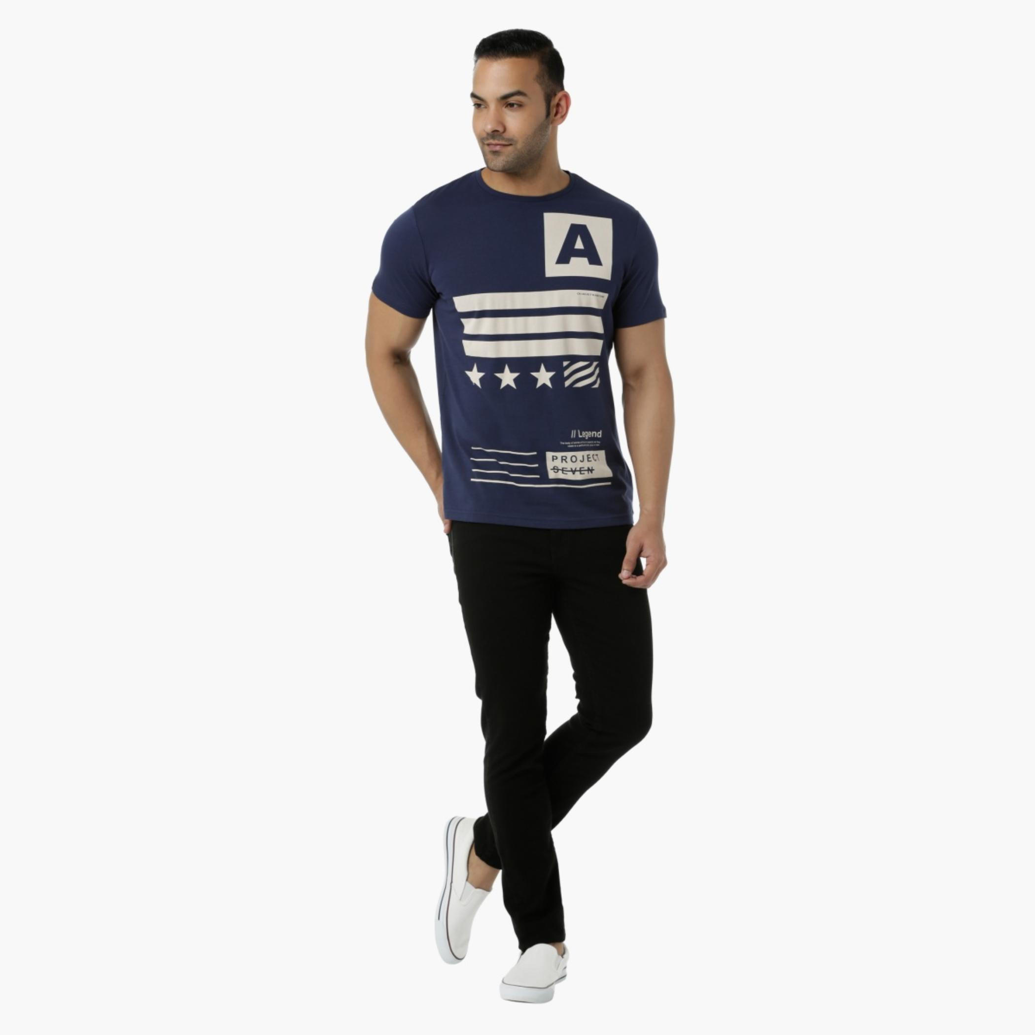 Cotton Graphic Printed T-Shirt with Round Neck and Short Sleeves in Slim Fit-men-clothing-tshirtsandpolos-tshirts-image-5