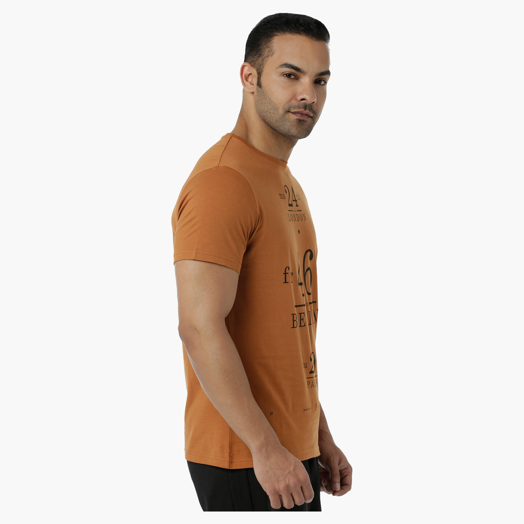 Cotton T-Shirt with Crew Neck and Graphic Print in Slim Fit-men-clothing-tshirtsandpolos-tshirts-image-3