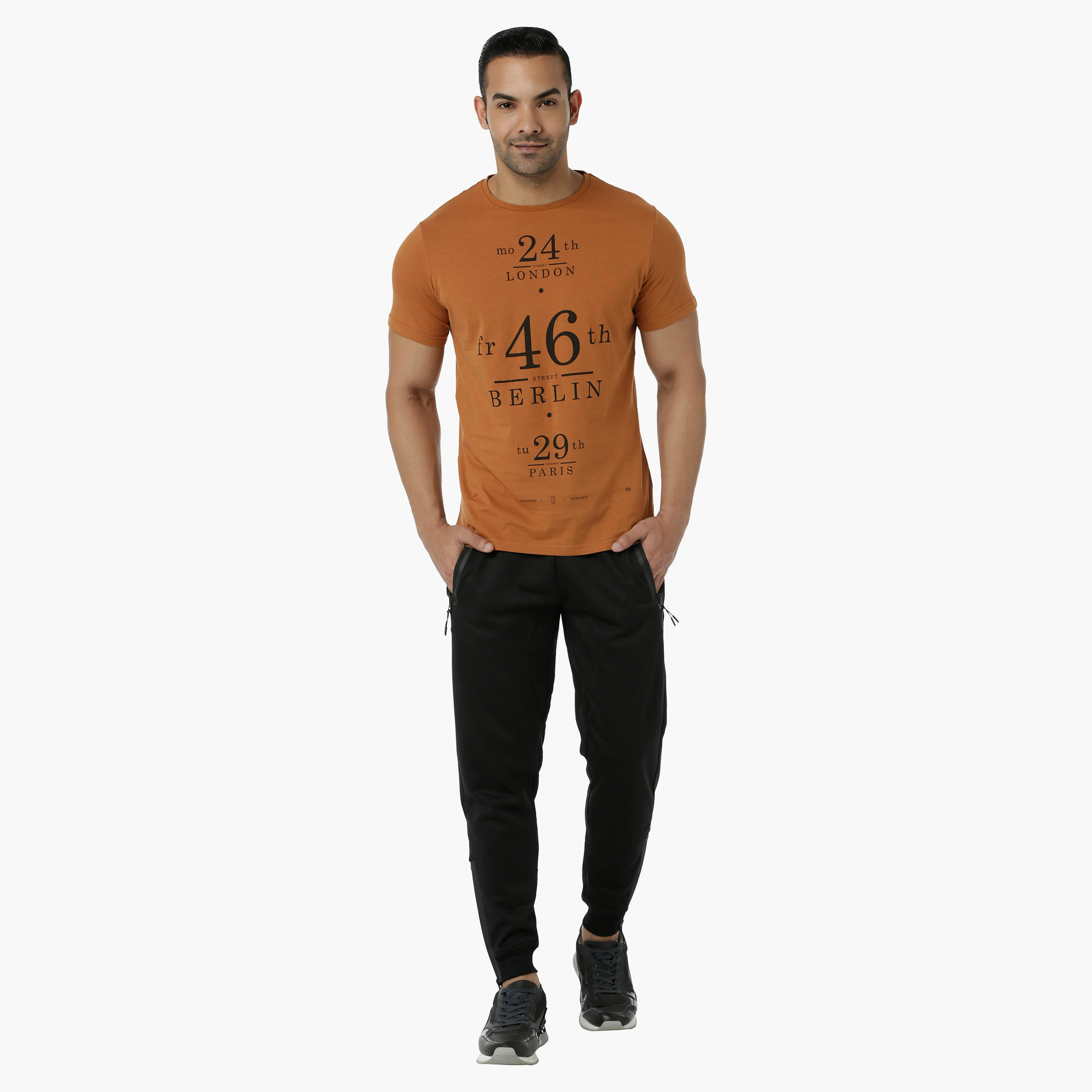 Cotton T-Shirt with Crew Neck and Graphic Print in Slim Fit-men-clothing-tshirtsandpolos-tshirts-image-5
