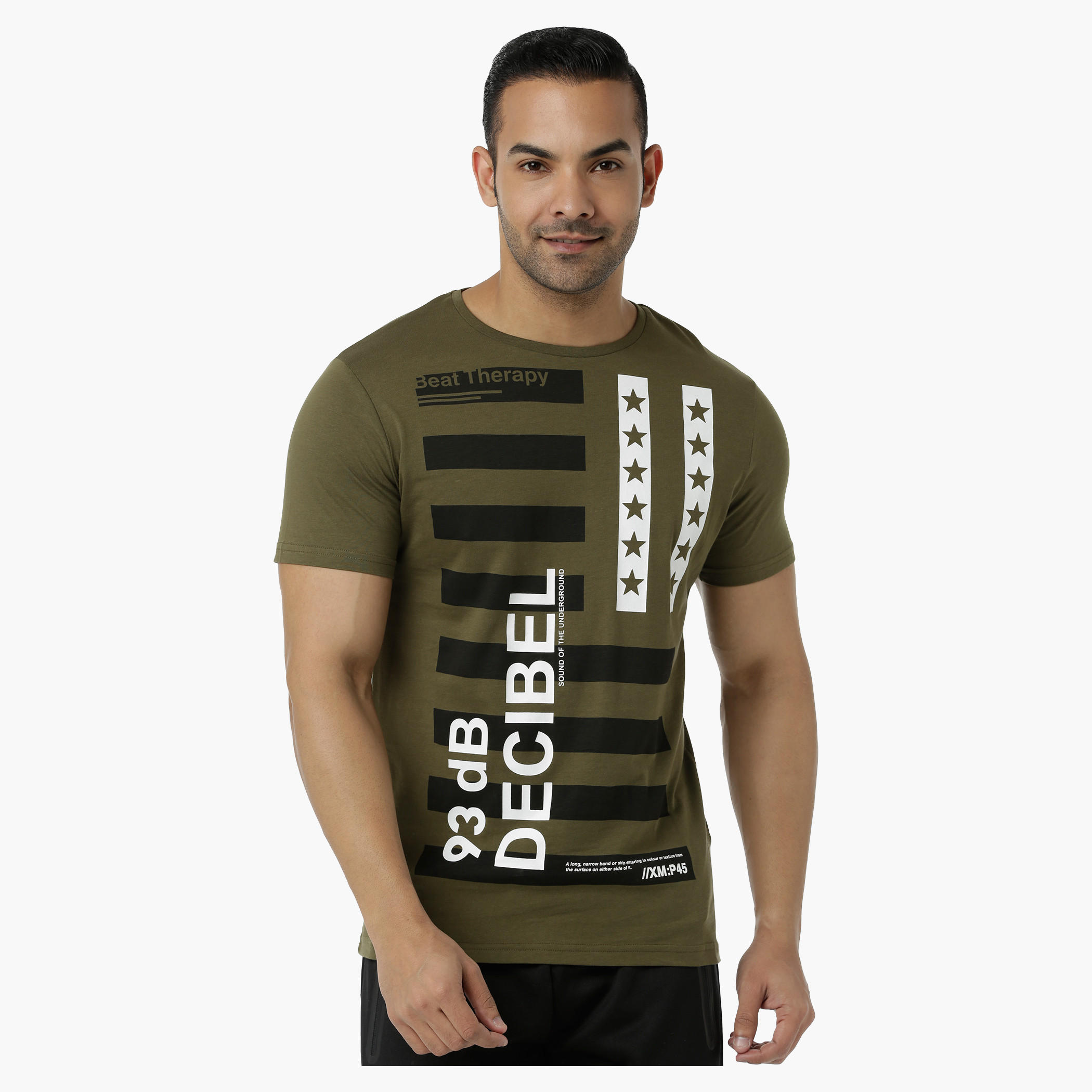 Cotton T-Shirt with Crew Neck and Graphic Print in Slim Fit-men-clothing-tshirtsandpolos-tshirts-image-1