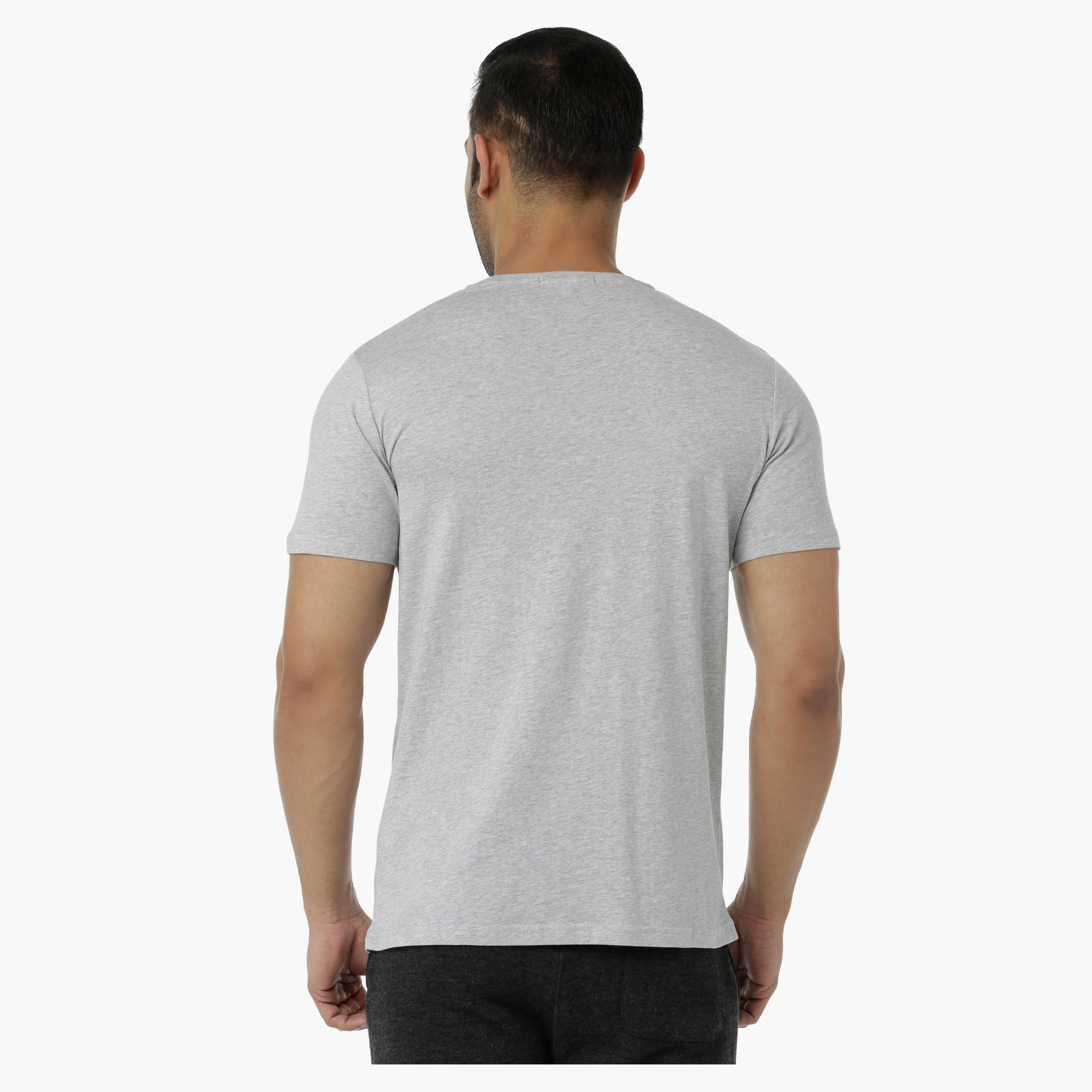 Crew Neck Cotton T-Shirt with Graphic Print and Short Sleeves in Slim Fit-men-clothing-tshirtsandpolos-tshirts-image-2