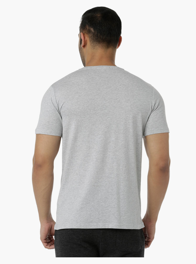 Crew Neck Cotton T-Shirt with Graphic Print and Short Sleeves in Slim Fit-men-clothing-tshirtsandpolos-tshirts-image-2