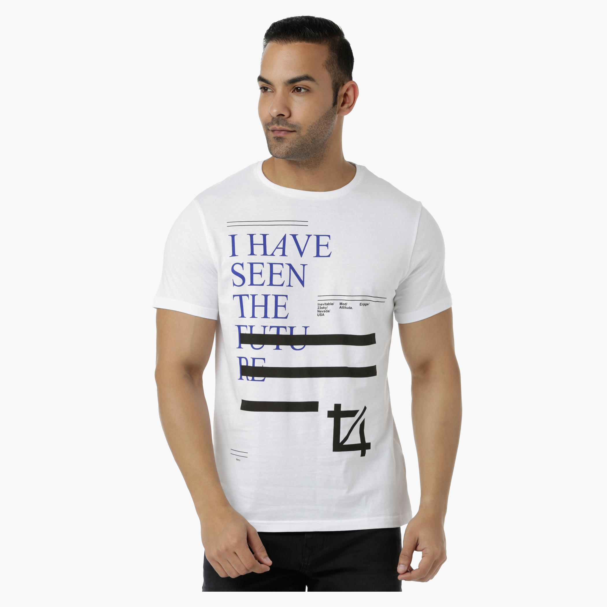Cotton Graphic Printed T-Shirt with Round Neck and Short Sleeves in Slim Fit-men-clothing-tshirtsandpolos-tshirts-image-1