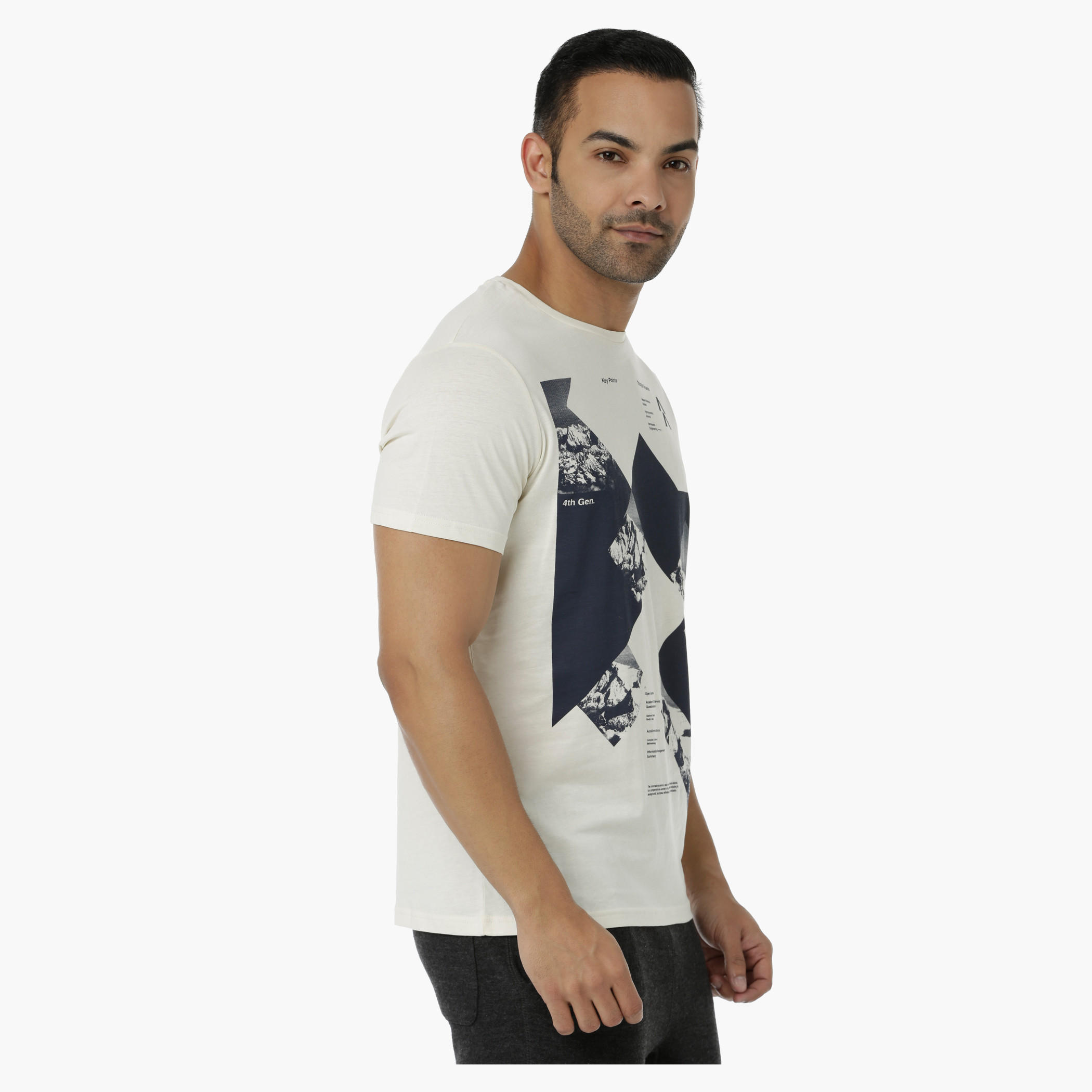 Crew Neck Cotton T-Shirt with Graphic Print and Short Sleeves in Slim Fit-men-clothing-tshirtsandpolos-tshirts-image-3