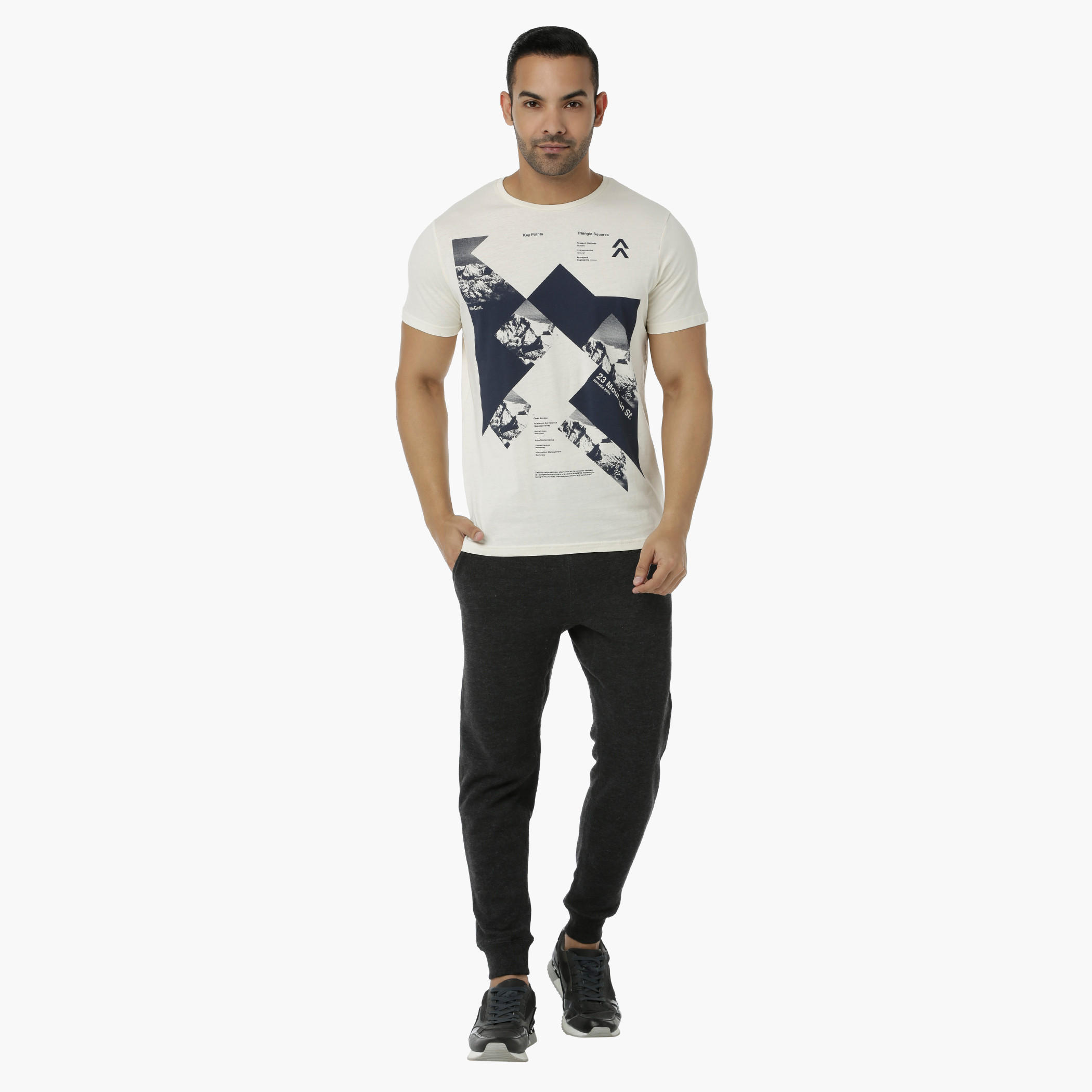 Crew Neck Cotton T-Shirt with Graphic Print and Short Sleeves in Slim Fit-men-clothing-tshirtsandpolos-tshirts-image-5