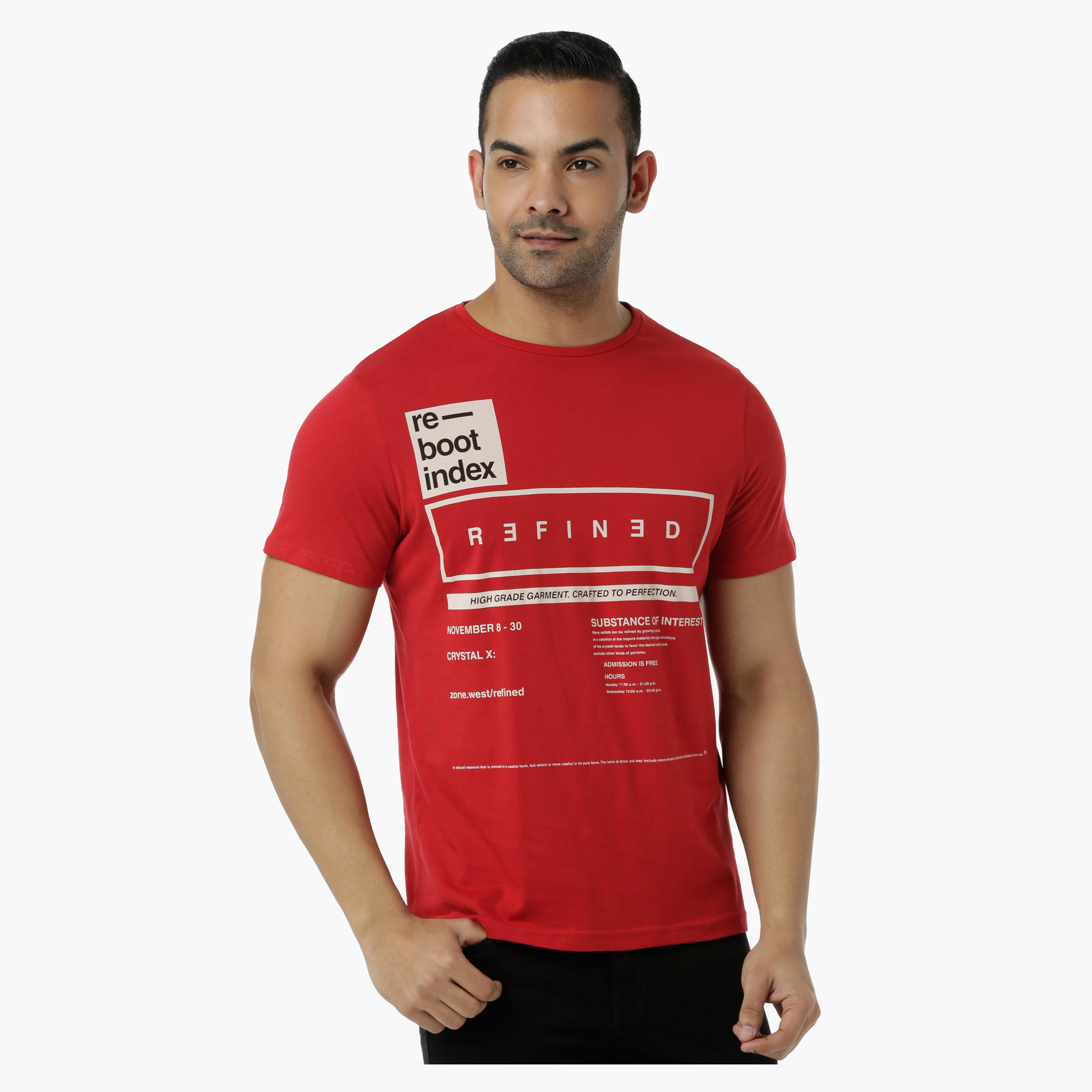Cotton Graphic Printed T-Shirt with Round Neck and Short Sleeves in Slim Fit-men-clothing-tshirtsandpolos-tshirts-image-1