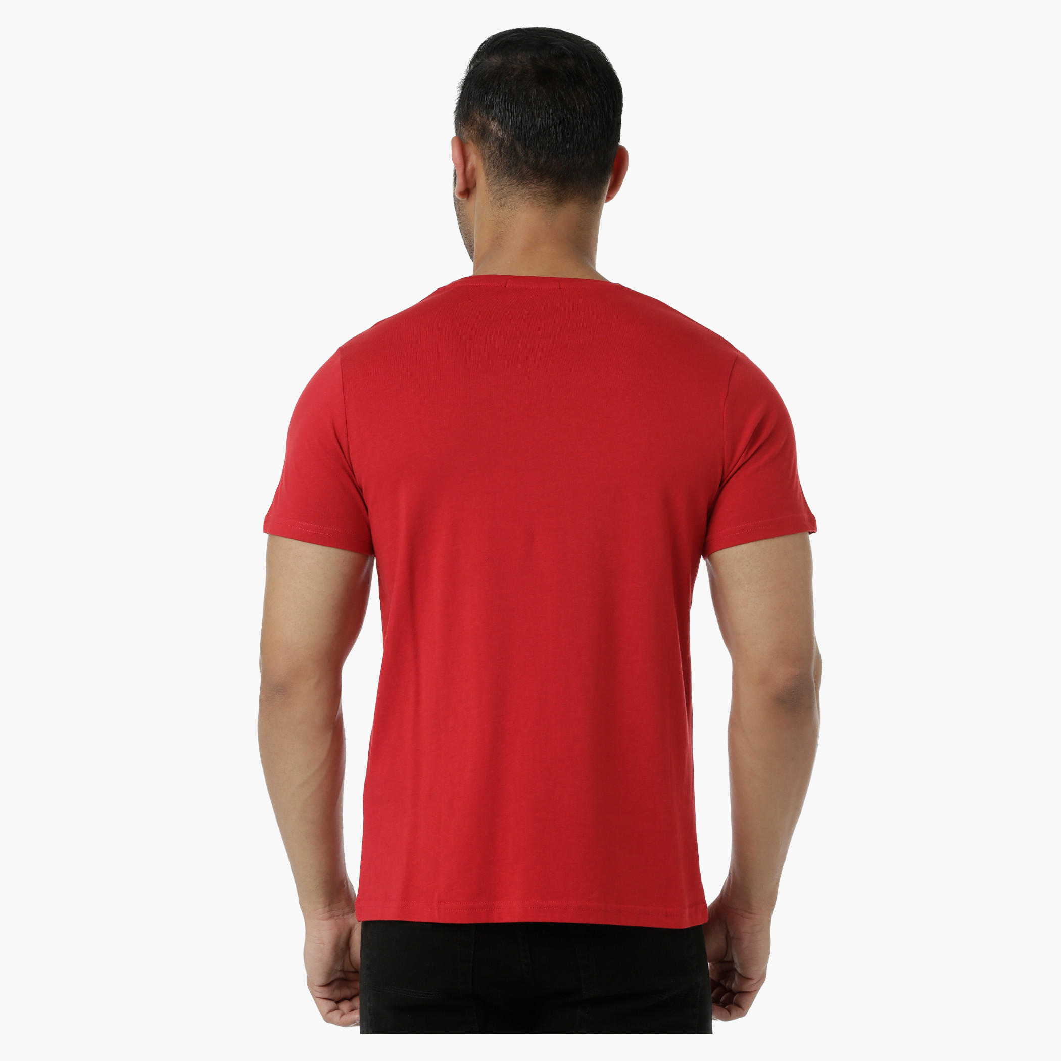 Cotton Graphic Printed T-Shirt with Round Neck and Short Sleeves in Slim Fit-men-clothing-tshirtsandpolos-tshirts-image-2