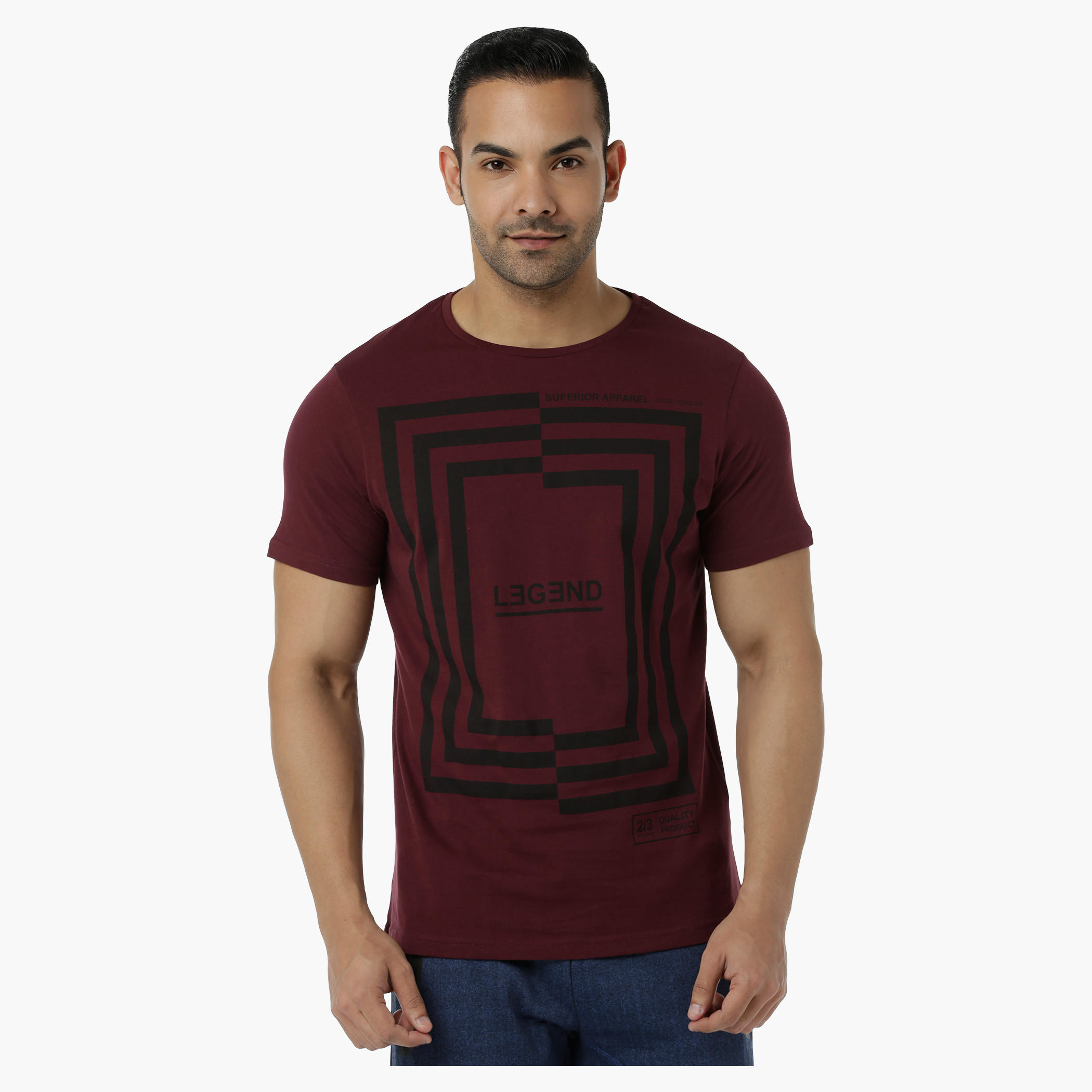 Cotton T-Shirt with Crew Neck and Graphic Print in Slim Fit-men-clothing-tshirtsandpolos-tshirts-image-1