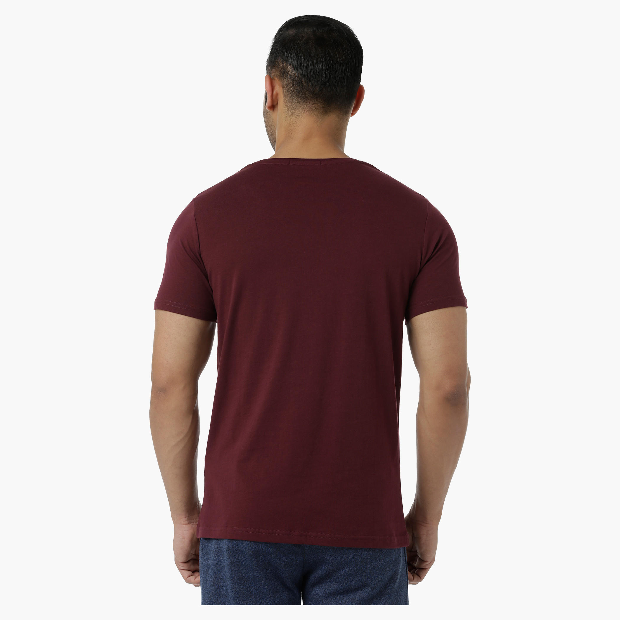 Cotton T-Shirt with Crew Neck and Graphic Print in Slim Fit-men-clothing-tshirtsandpolos-tshirts-image-2