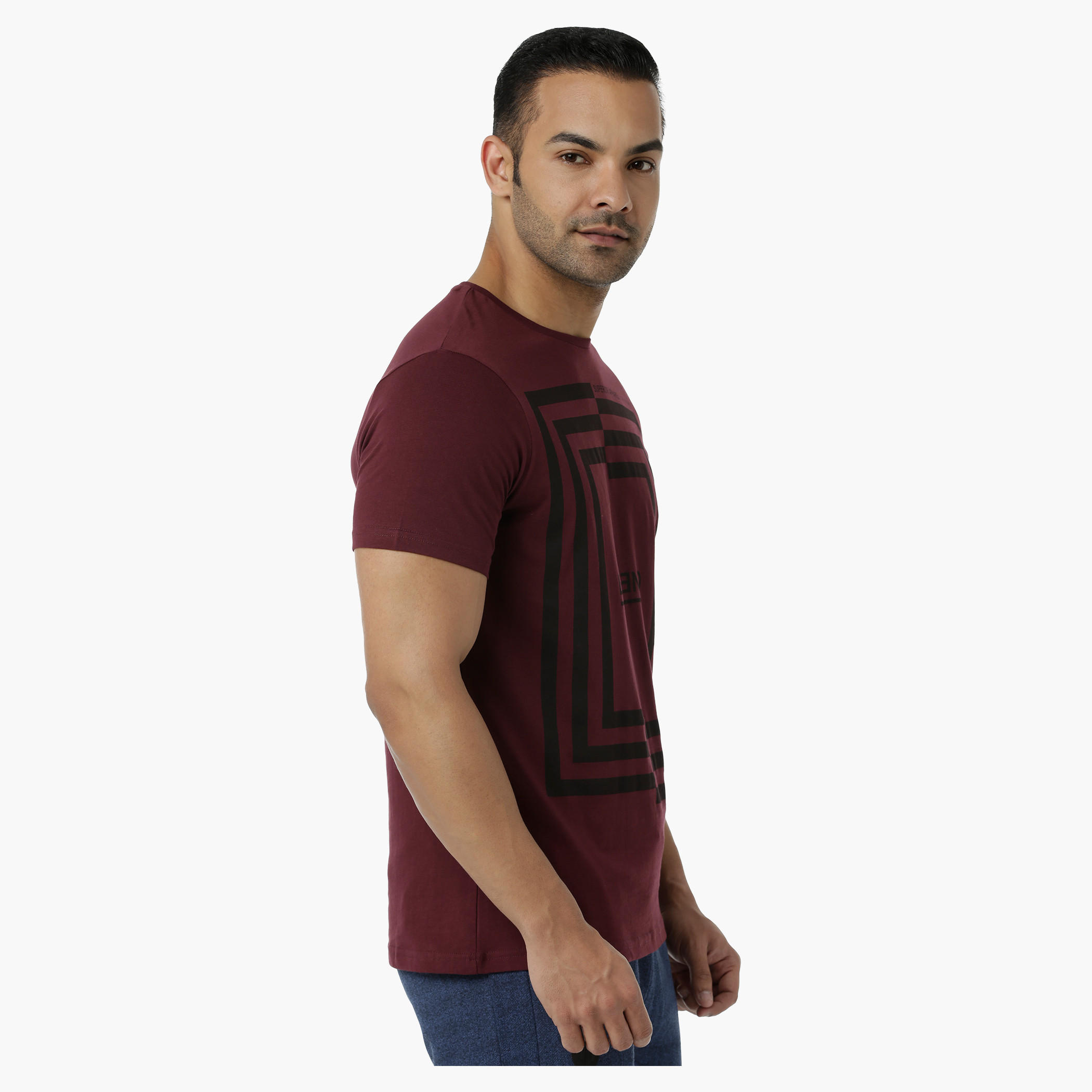 Cotton T-Shirt with Crew Neck and Graphic Print in Slim Fit-men-clothing-tshirtsandpolos-tshirts-image-3
