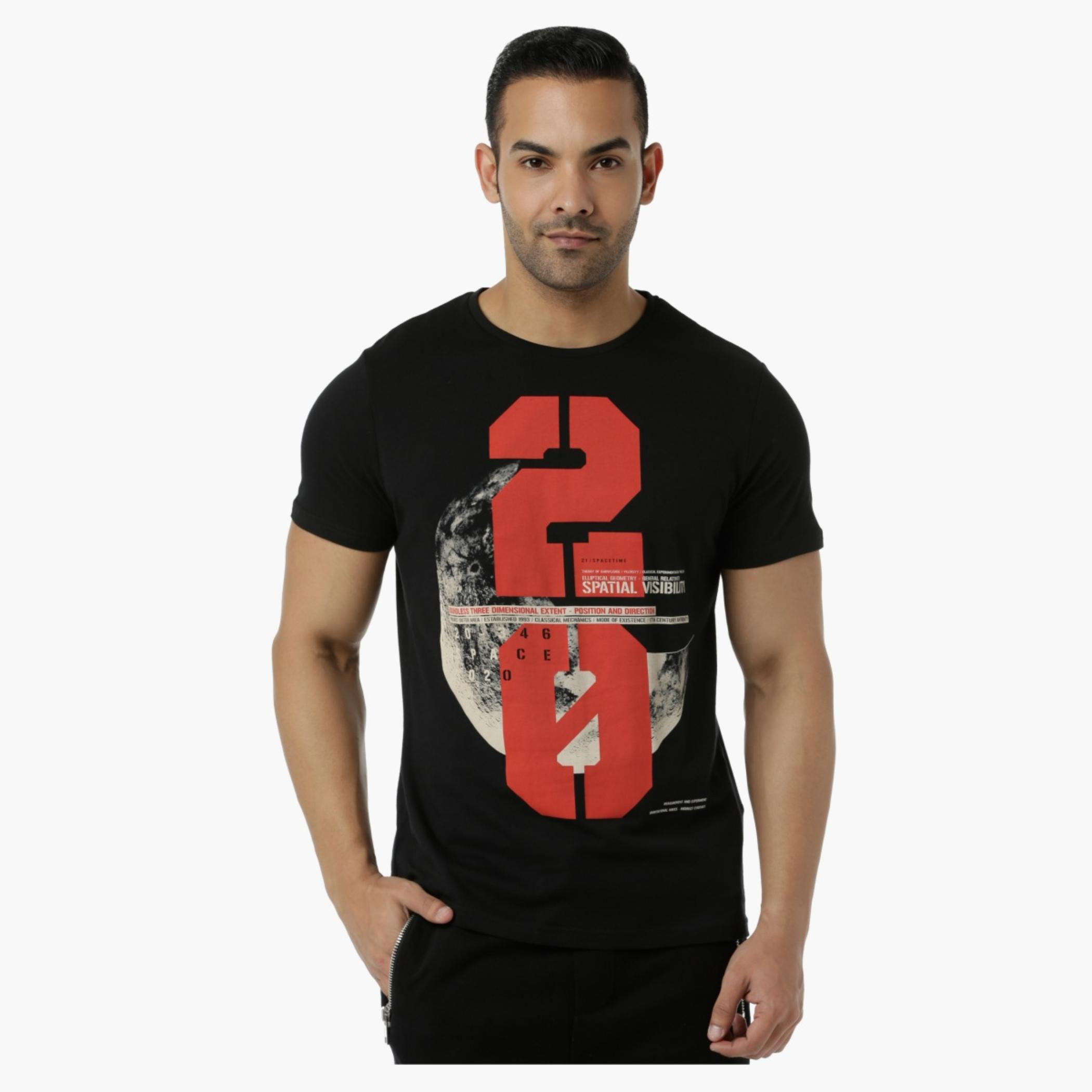 Cotton Graphic Printed T-Shirt with Round Neck and Short Sleeves in Slim Fit-men-clothing-tshirtsandpolos-tshirts-image-1