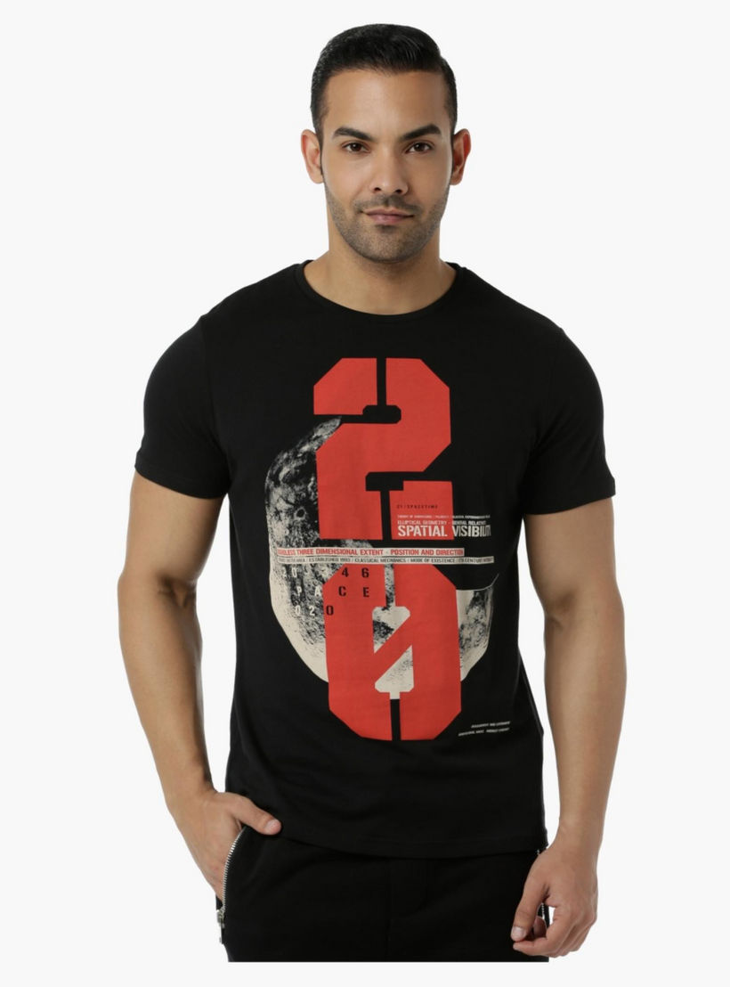 Cotton Graphic Printed T-Shirt with Round Neck and Short Sleeves in Slim Fit-men-clothing-tshirtsandpolos-tshirts-image-1