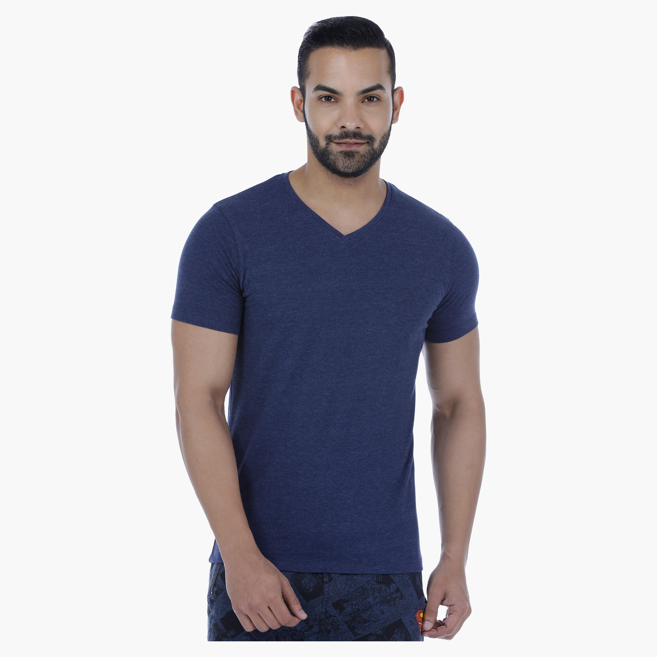 V-neck T-Shirt with Short Sleeves-men-clothing-tshirtsandpolos-tshirts-image-1