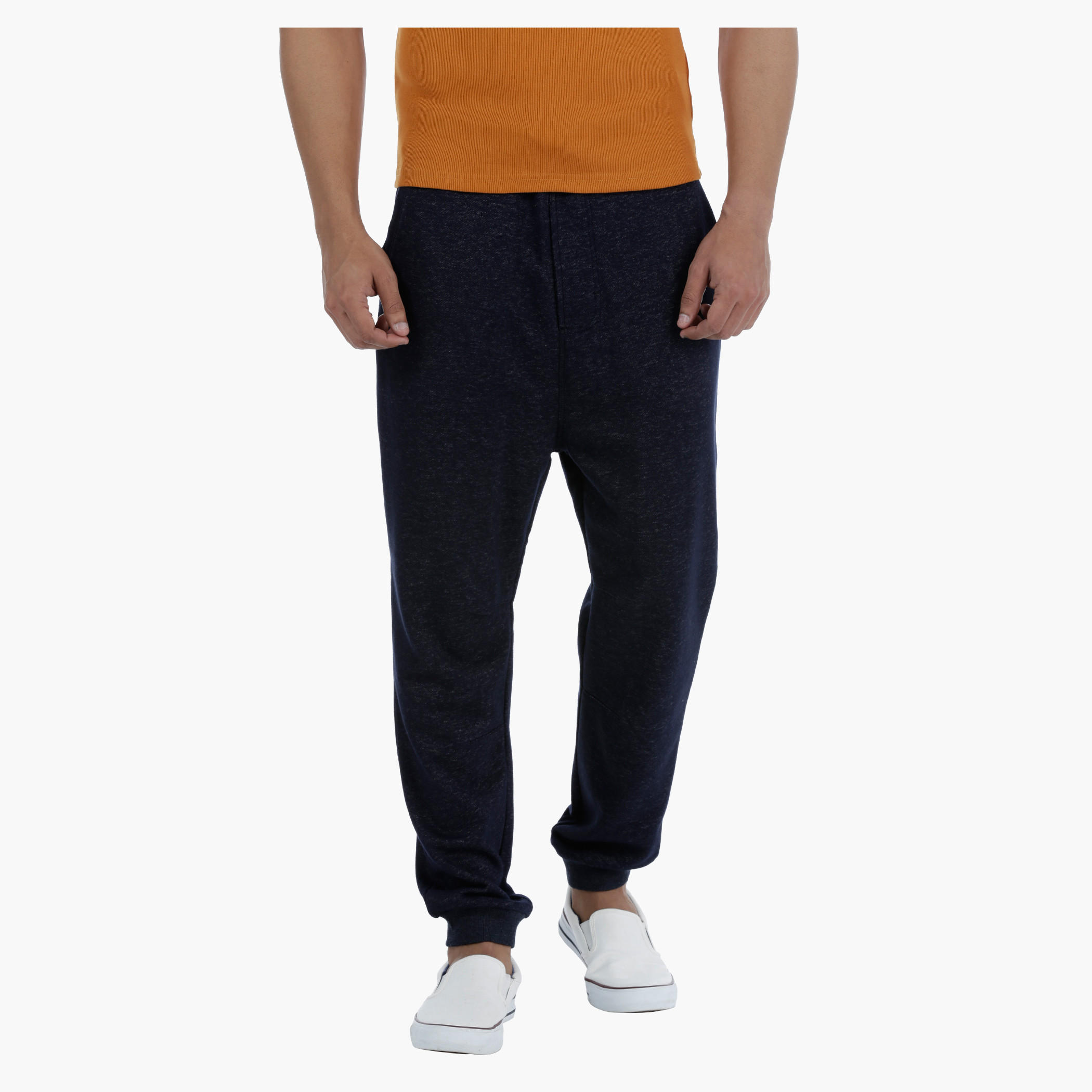 Textured Jog Pants with Elasticised Waist-men-clothing-bottoms-joggers-image-1