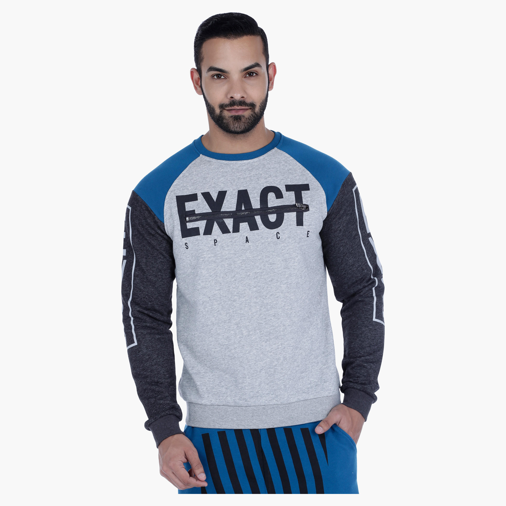 Printed Crew Neck Sweatshirt with Long Sleeves-men-winterwear-hoodiesandsweatshirts-image-1