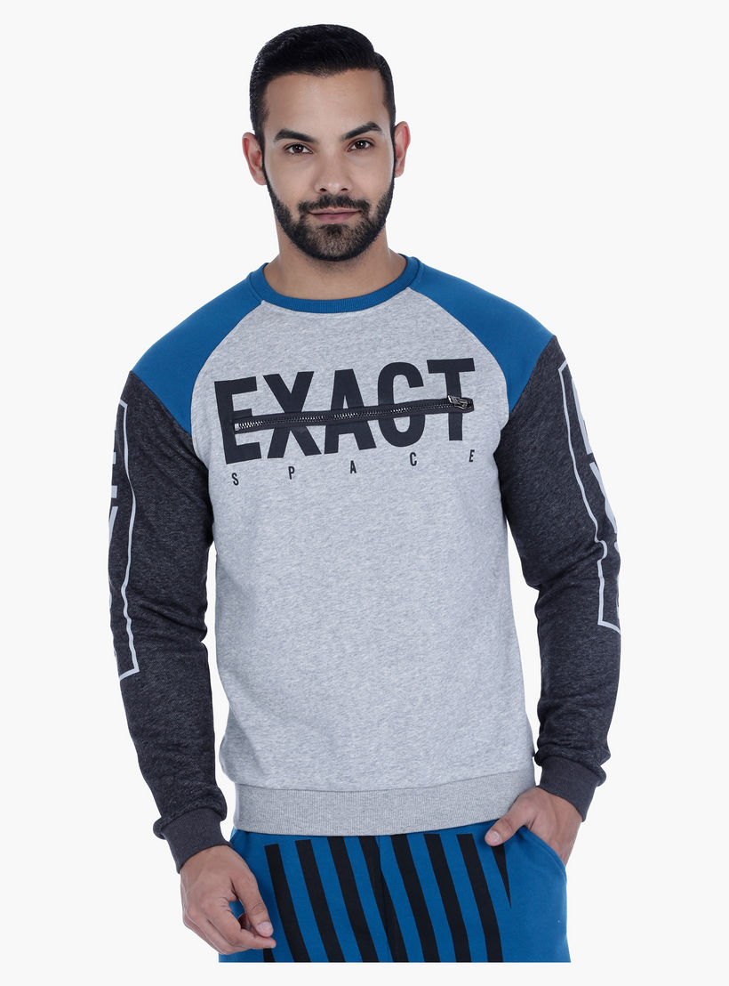 Printed Crew Neck Sweatshirt with Long Sleeves-men-winterwear-hoodiesandsweatshirts-image-5