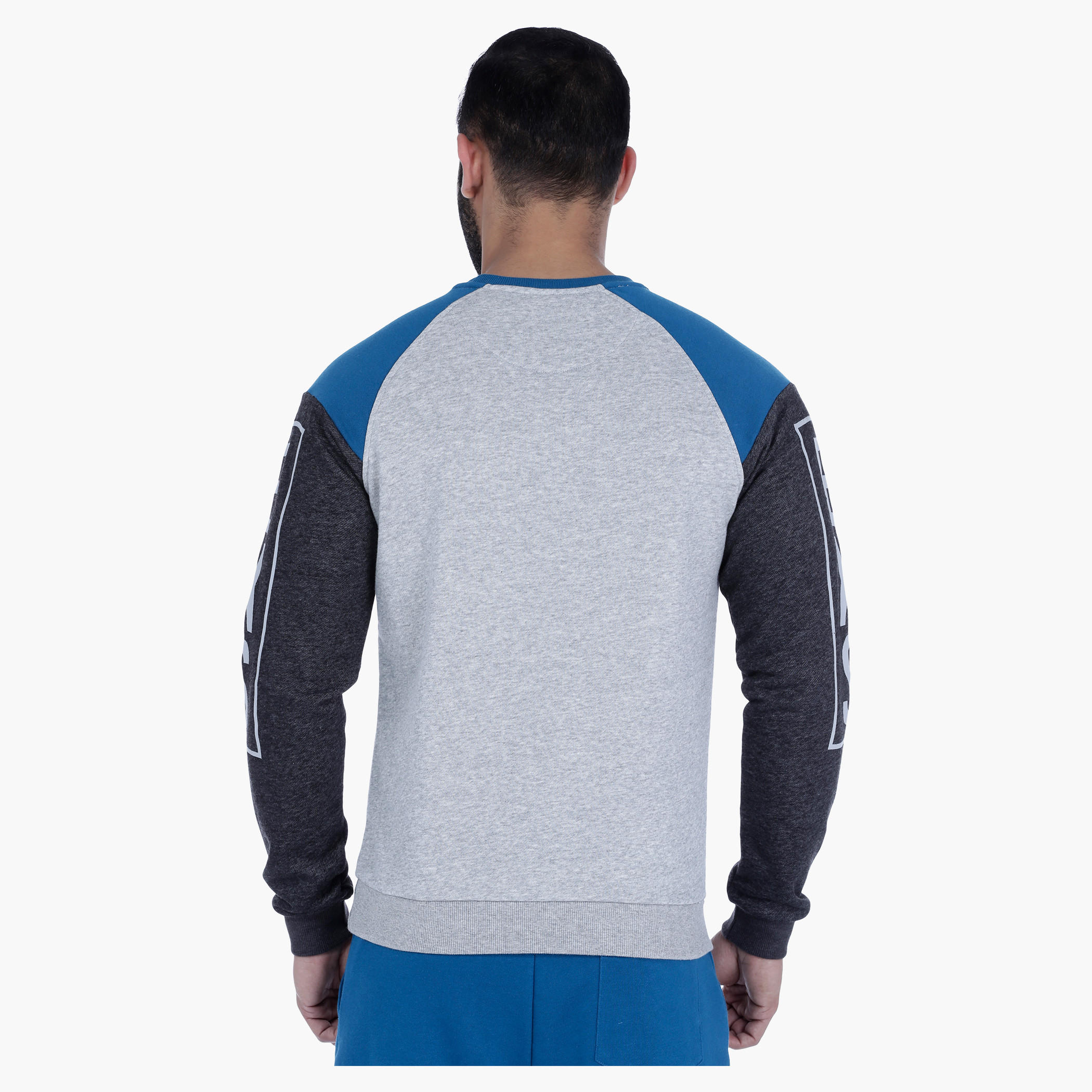 Printed Crew Neck Sweatshirt with Long Sleeves-men-winterwear-hoodiesandsweatshirts-image-2