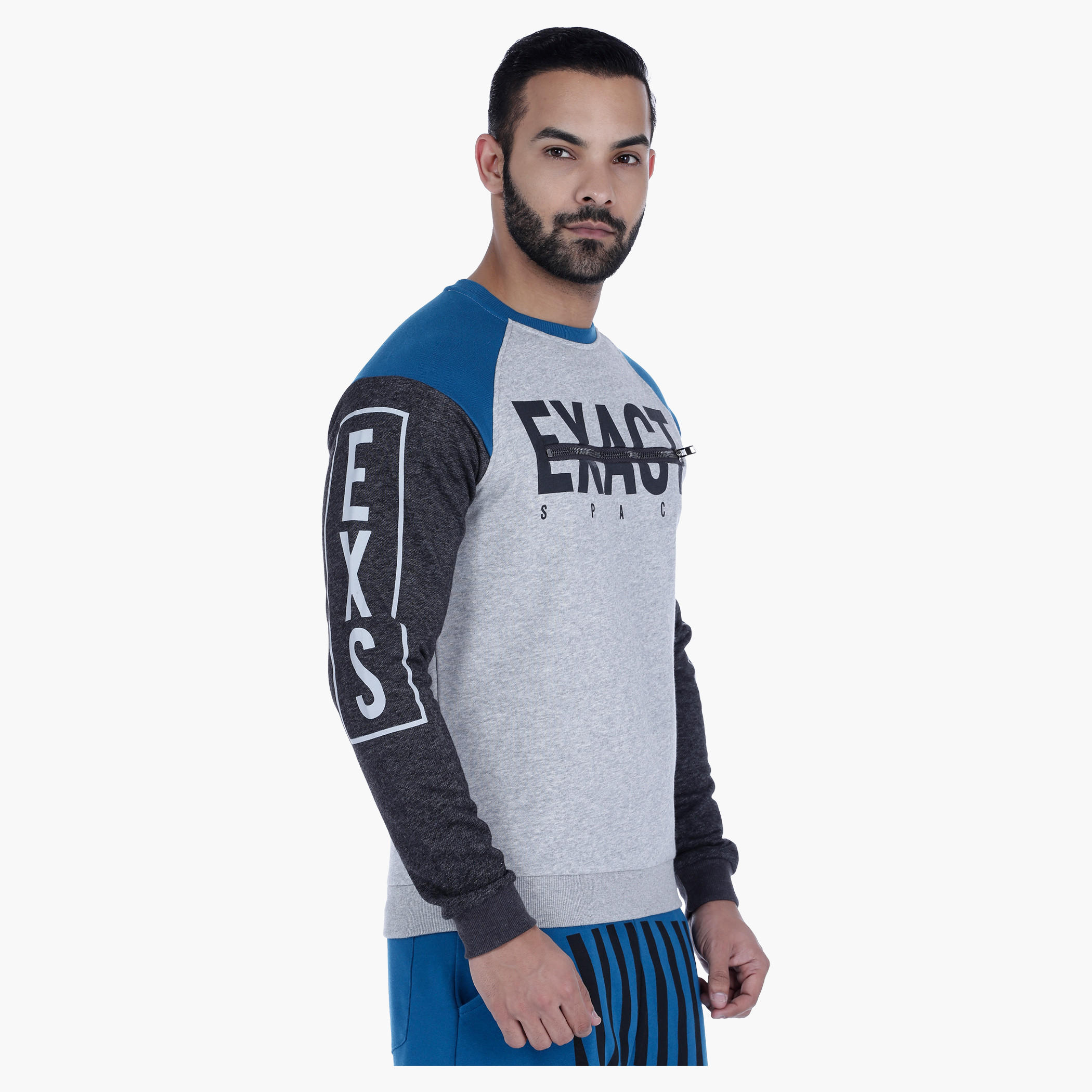Printed Crew Neck Sweatshirt with Long Sleeves-men-winterwear-hoodiesandsweatshirts-image-3