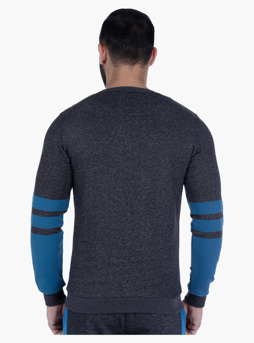 Crew Neck Sweatshirt with Long Sleeves-men-winterwear-hoodiesandsweatshirts-image-2