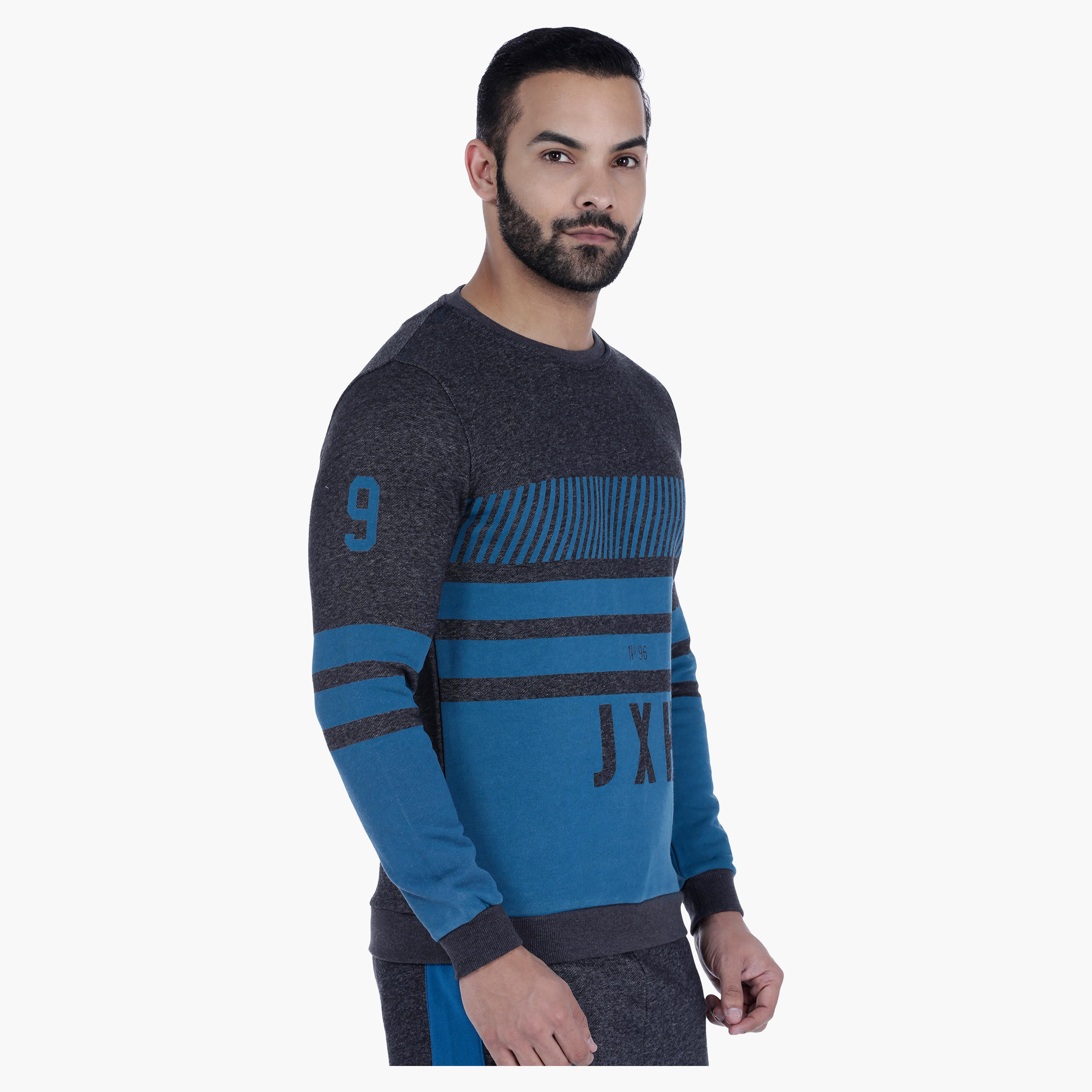 Crew Neck Sweatshirt with Long Sleeves-men-winterwear-hoodiesandsweatshirts-image-3