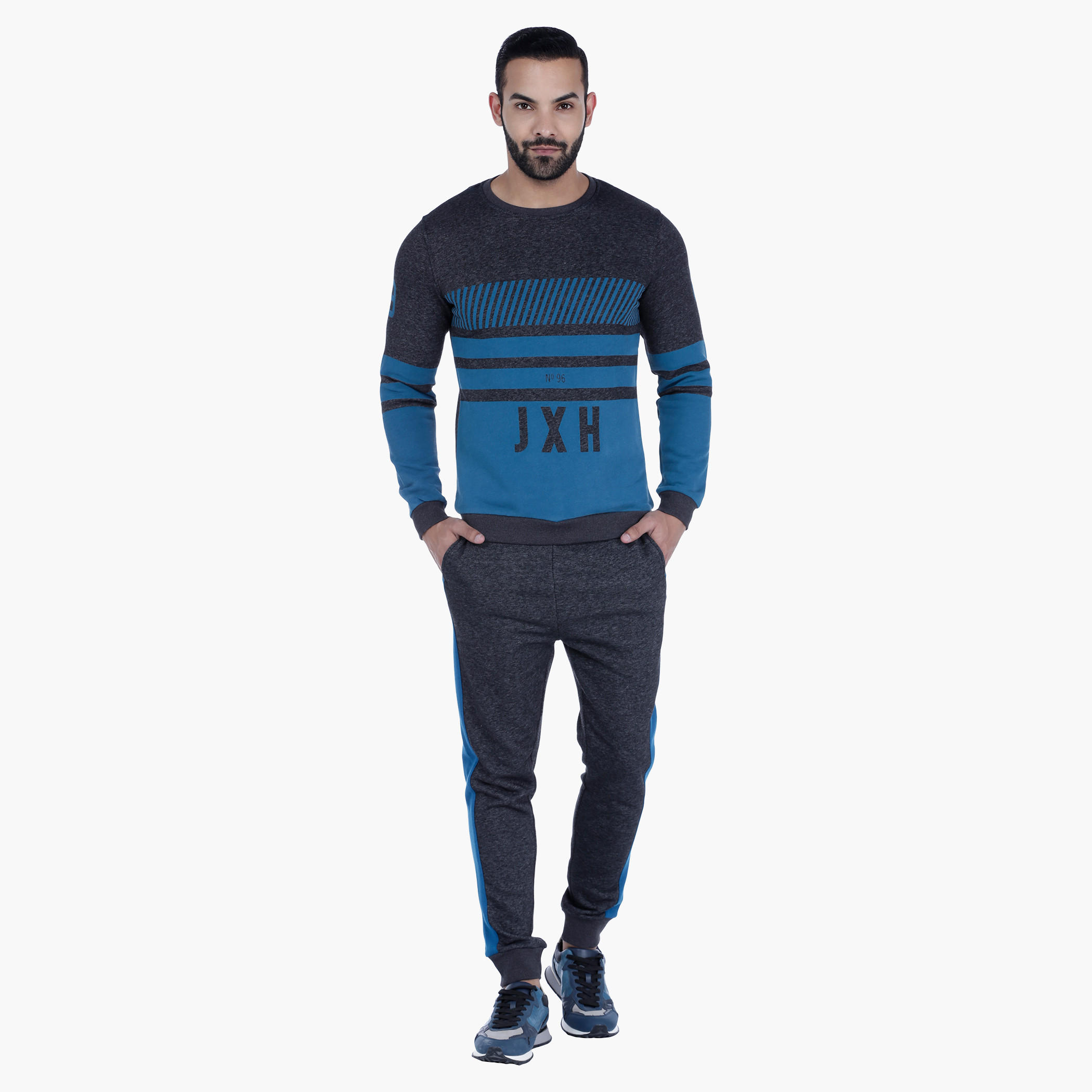 Crew Neck Sweatshirt with Long Sleeves-men-winterwear-hoodiesandsweatshirts-image-1