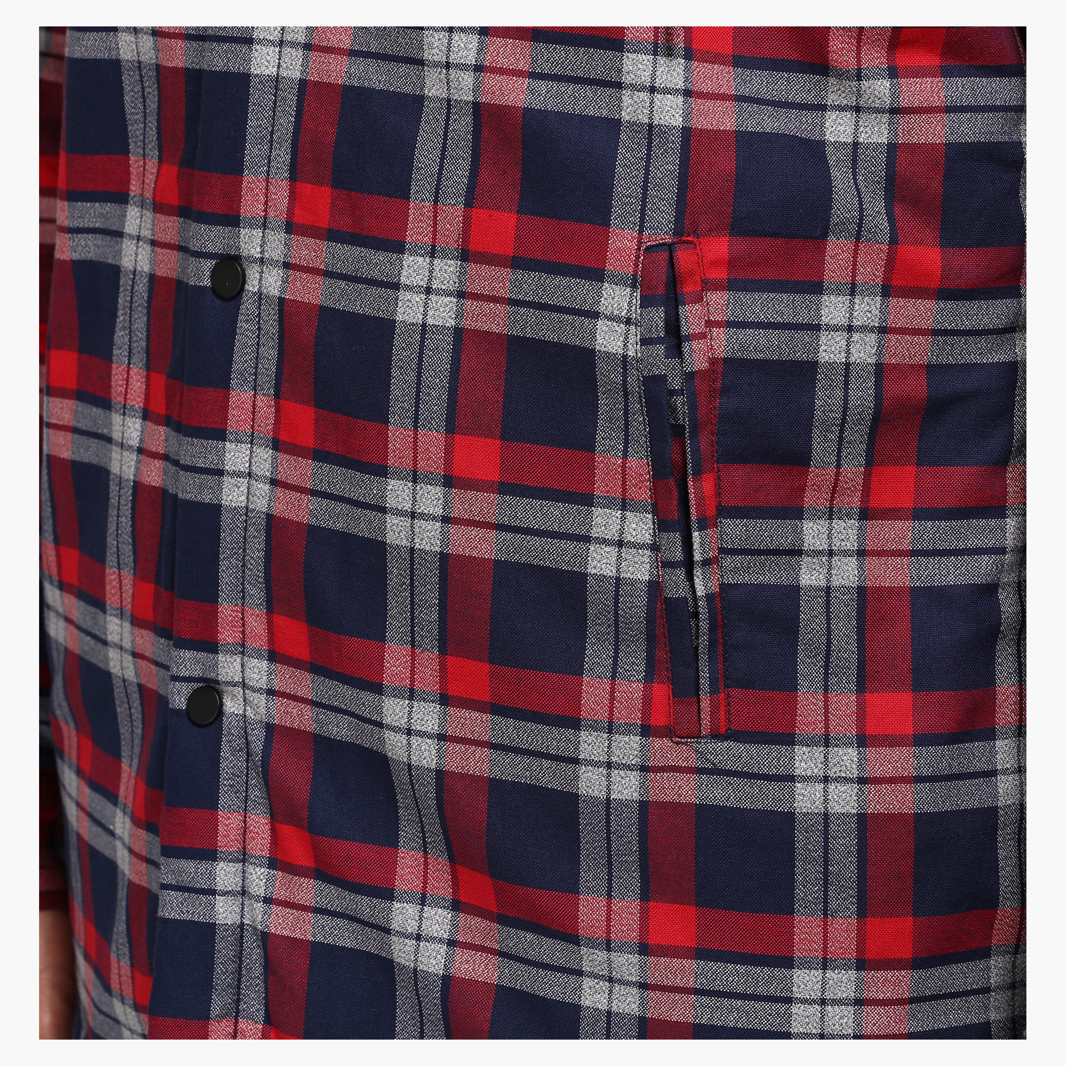 Chequered Sweatshirt with Hood and Long Sleeves-men-winterwear-hoodiesandsweatshirts-image-4