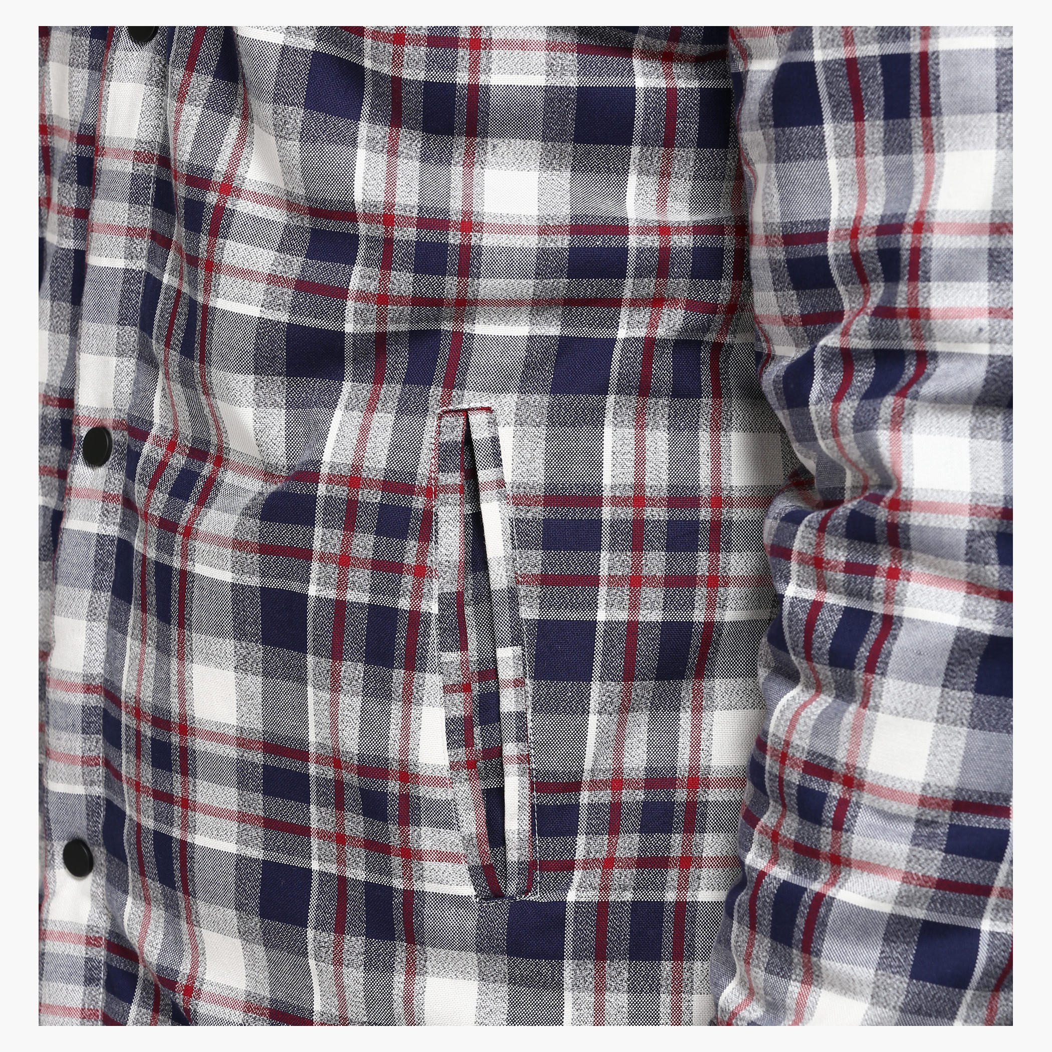 Chequered Sweatshirt with Hood and Long Sleeves-men-winterwear-hoodiesandsweatshirts-image-4