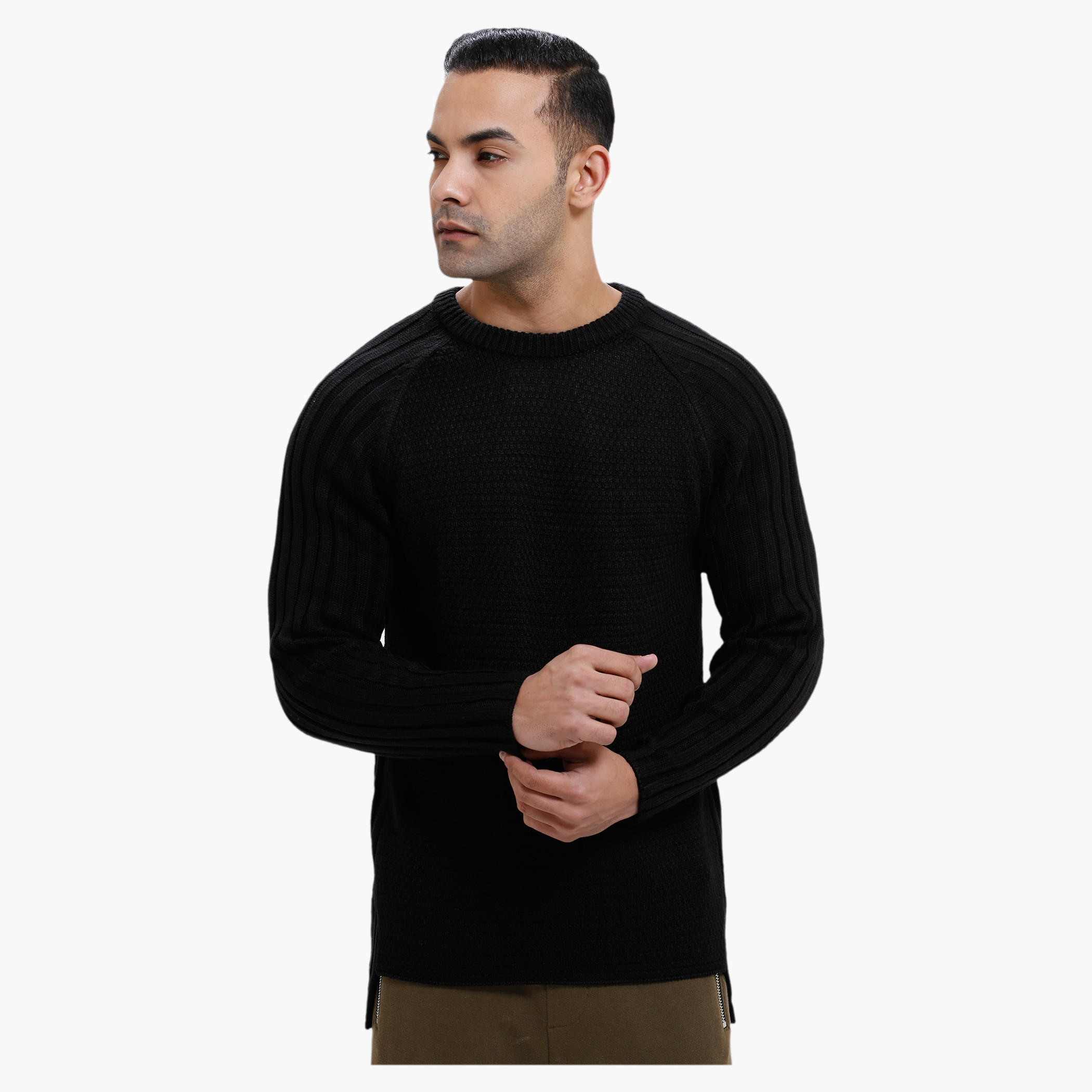 Round Neck Sweater with Long Sleeves-men-clothing-sweatersandpullovers-image-1