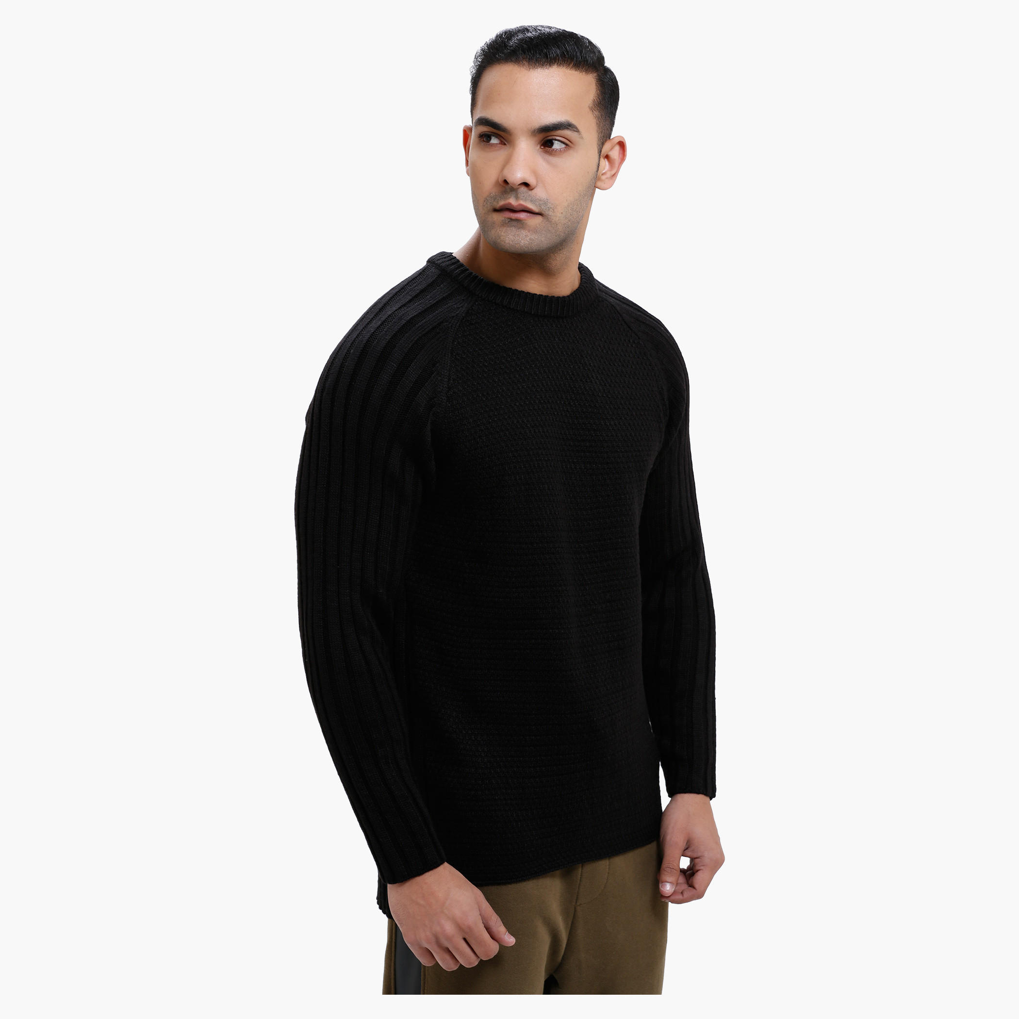 Round Neck Sweater with Long Sleeves-men-clothing-sweatersandpullovers-image-3
