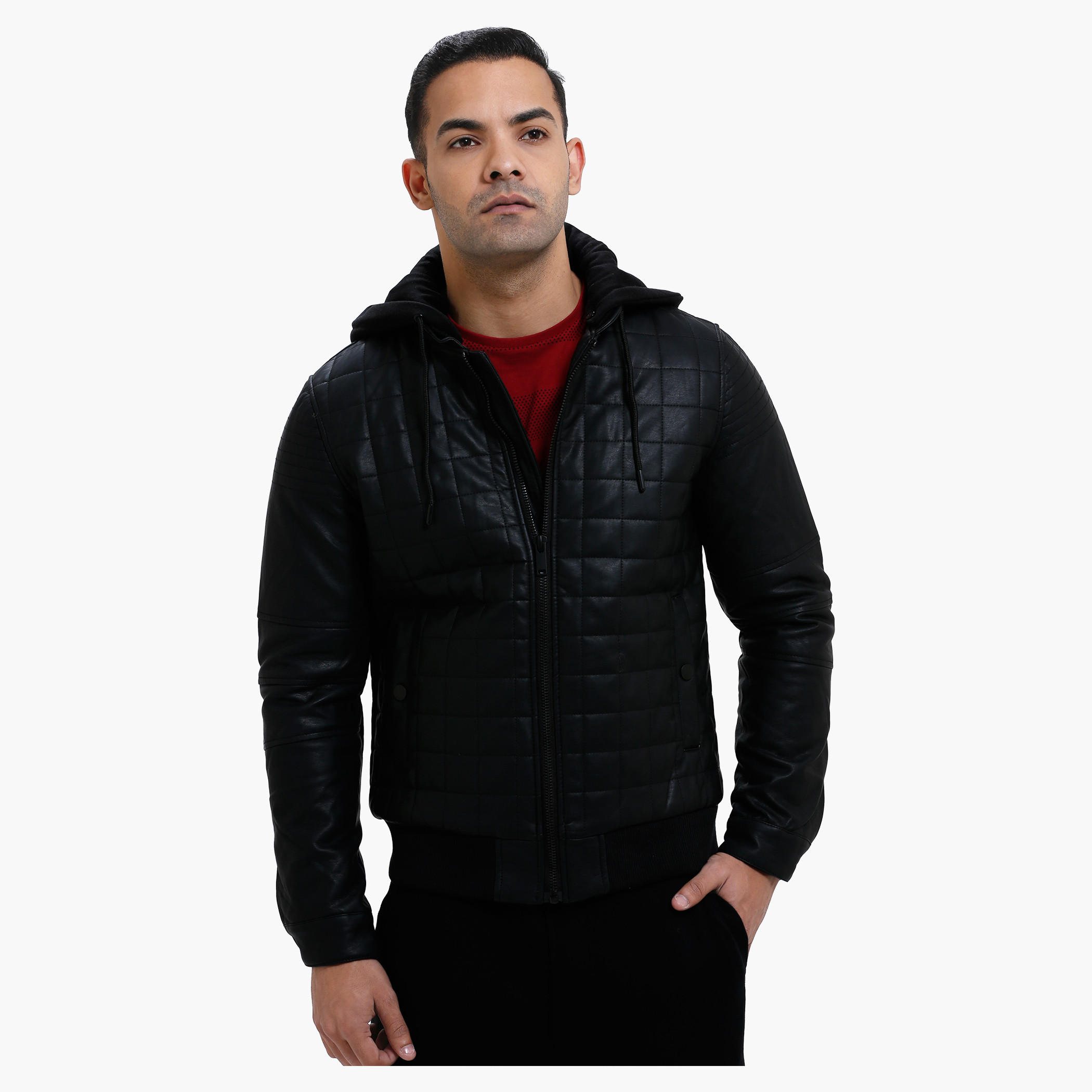 Quilted Jacket with Long Sleeves and Hood-men-clothing-jacketsandblazers-jackets-image-1