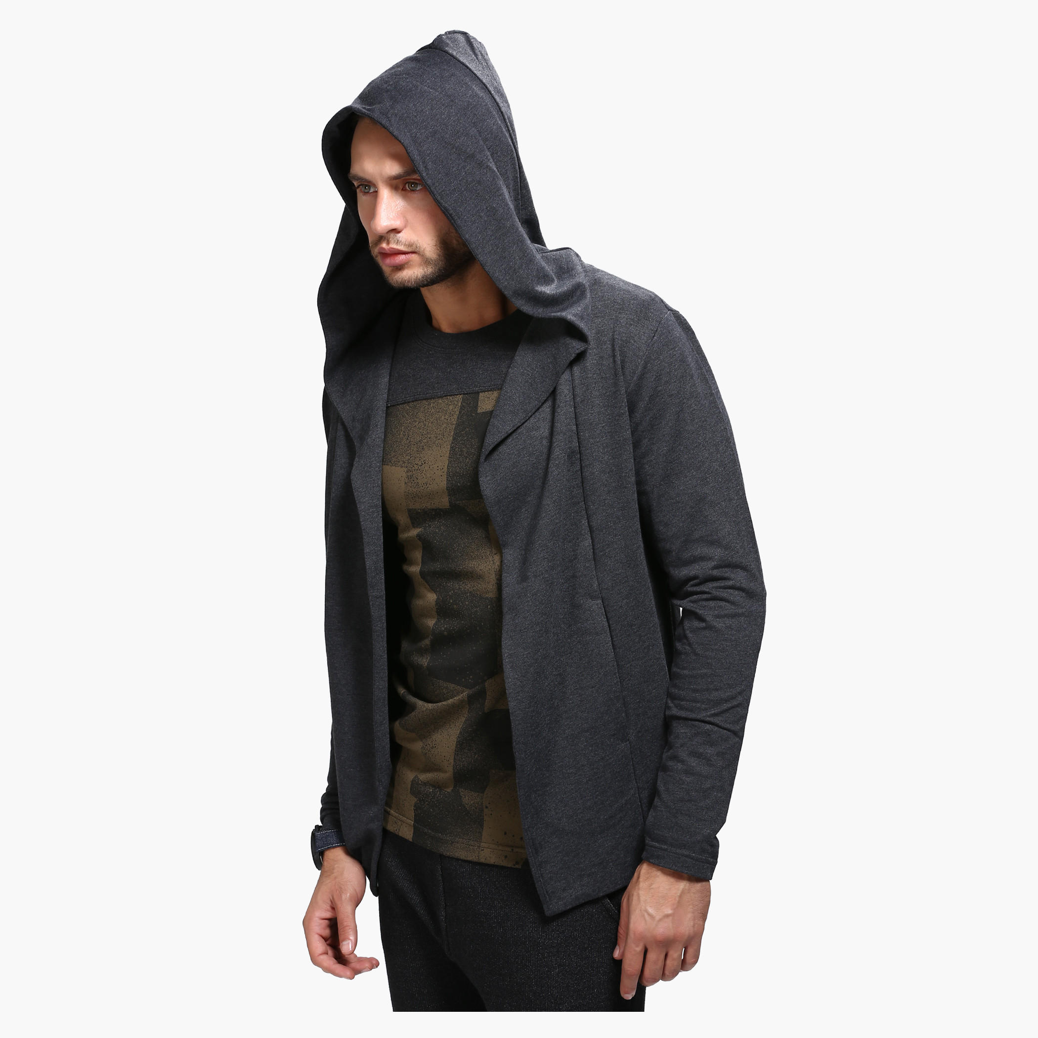 Casual Cardigan with Hood and Long Sleeves-men-winterwear-hoodiesandsweatshirts-image-3