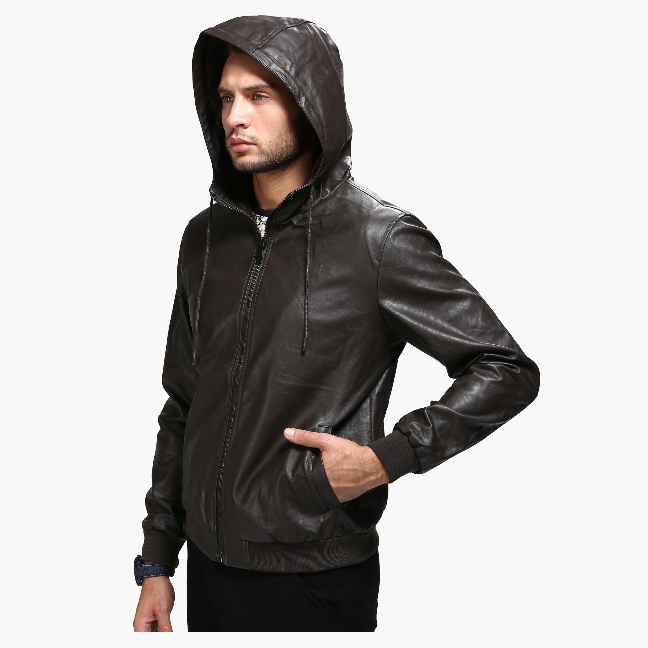 Casual Leather Jacket with Hood and Long Sleeves-men-clothing-jacketsandblazers-jackets-image-3