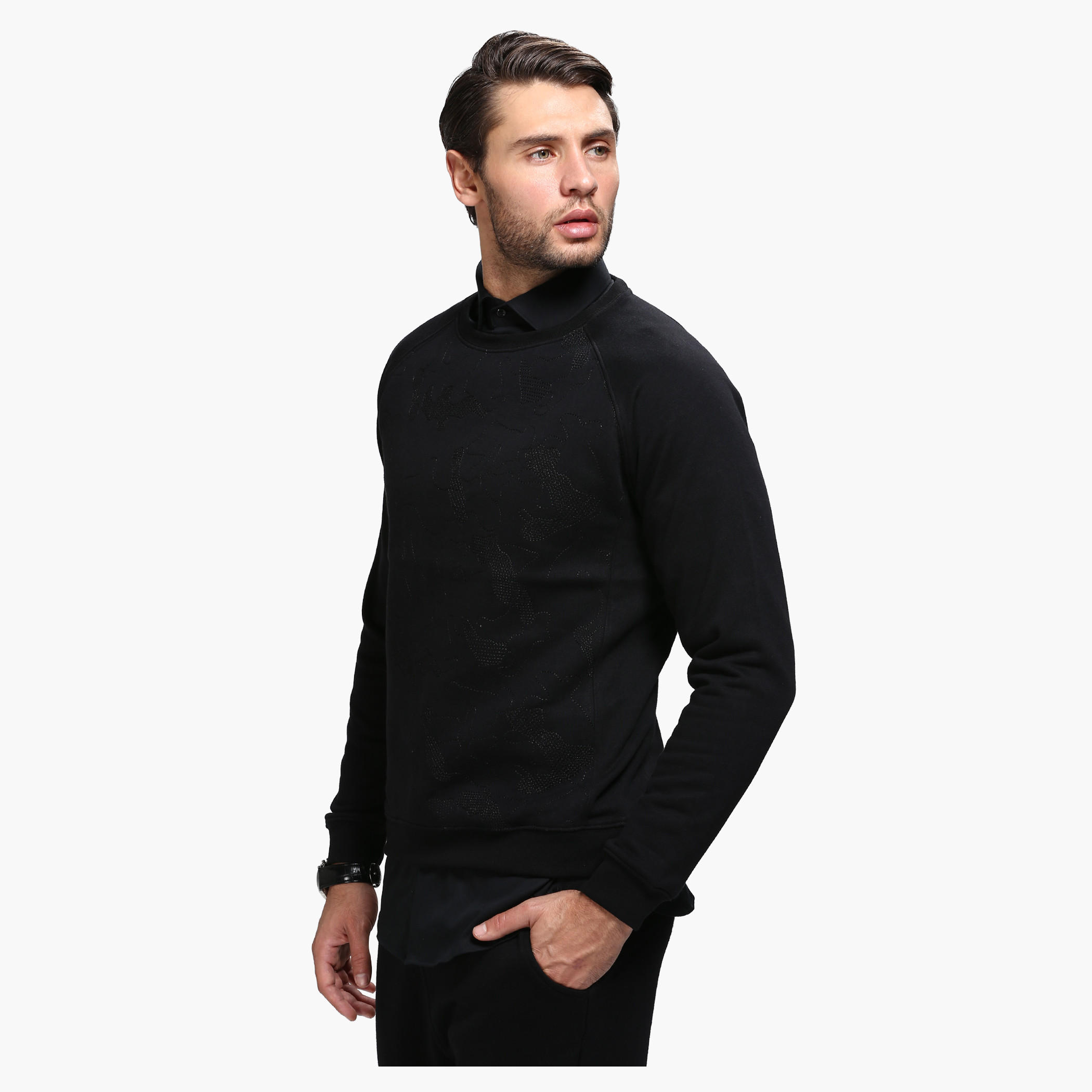 Crew Neck Sweat Shirt with Long Sleeves-men-winterwear-hoodiesandsweatshirts-image-3