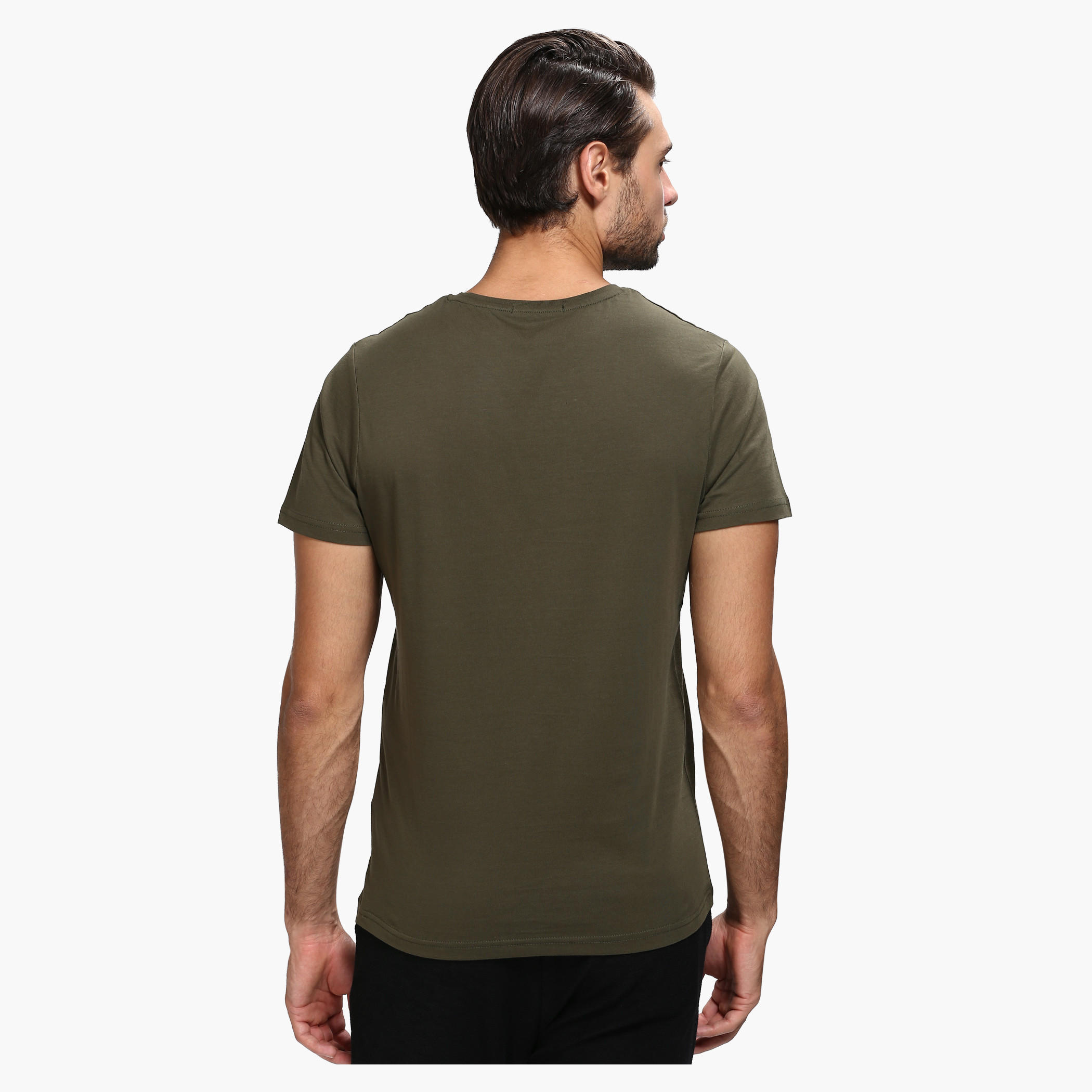 Printed Crew Neck T-Shirt with Short Sleeves in Slim Fit-men-clothing-tshirtsandpolos-tshirts-image-2