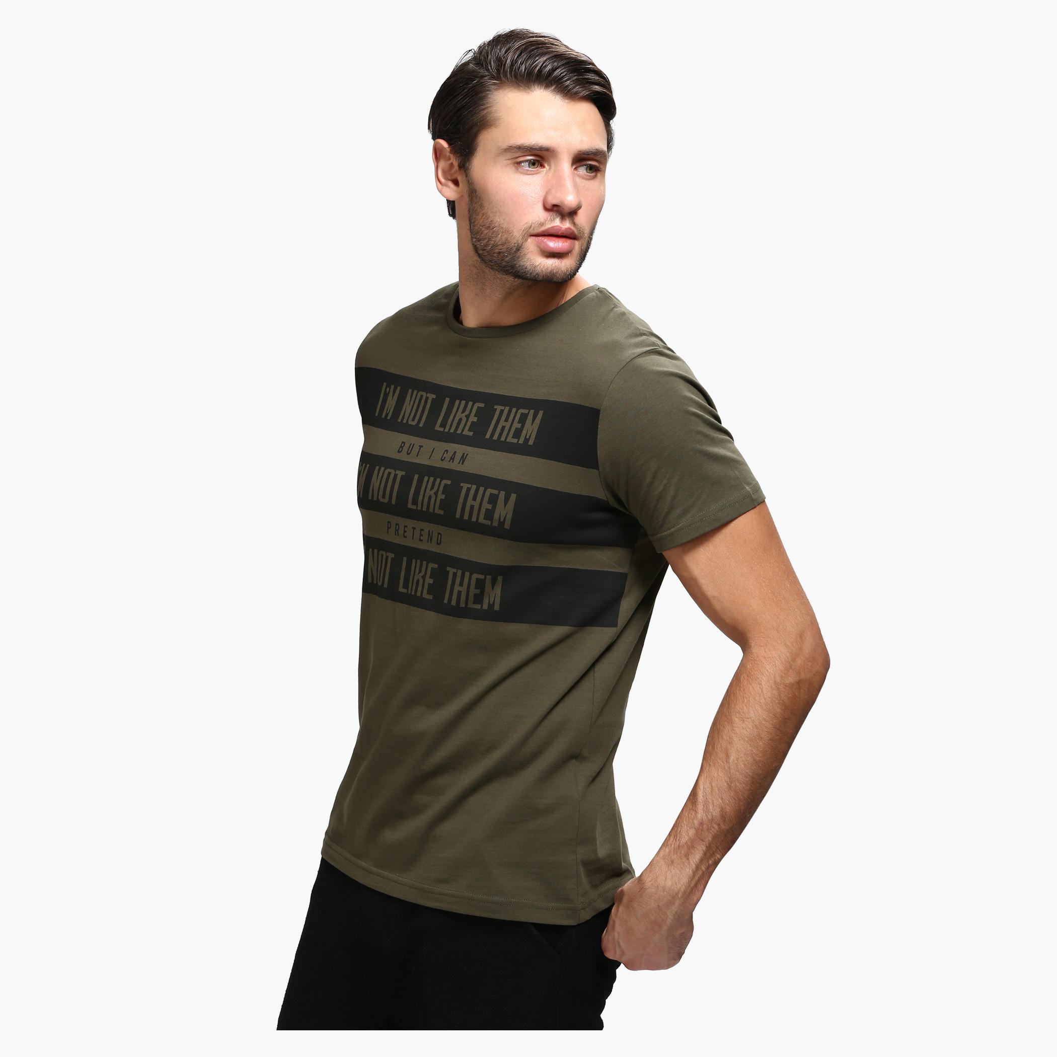 Printed Crew Neck T-Shirt with Short Sleeves in Slim Fit-men-clothing-tshirtsandpolos-tshirts-image-3