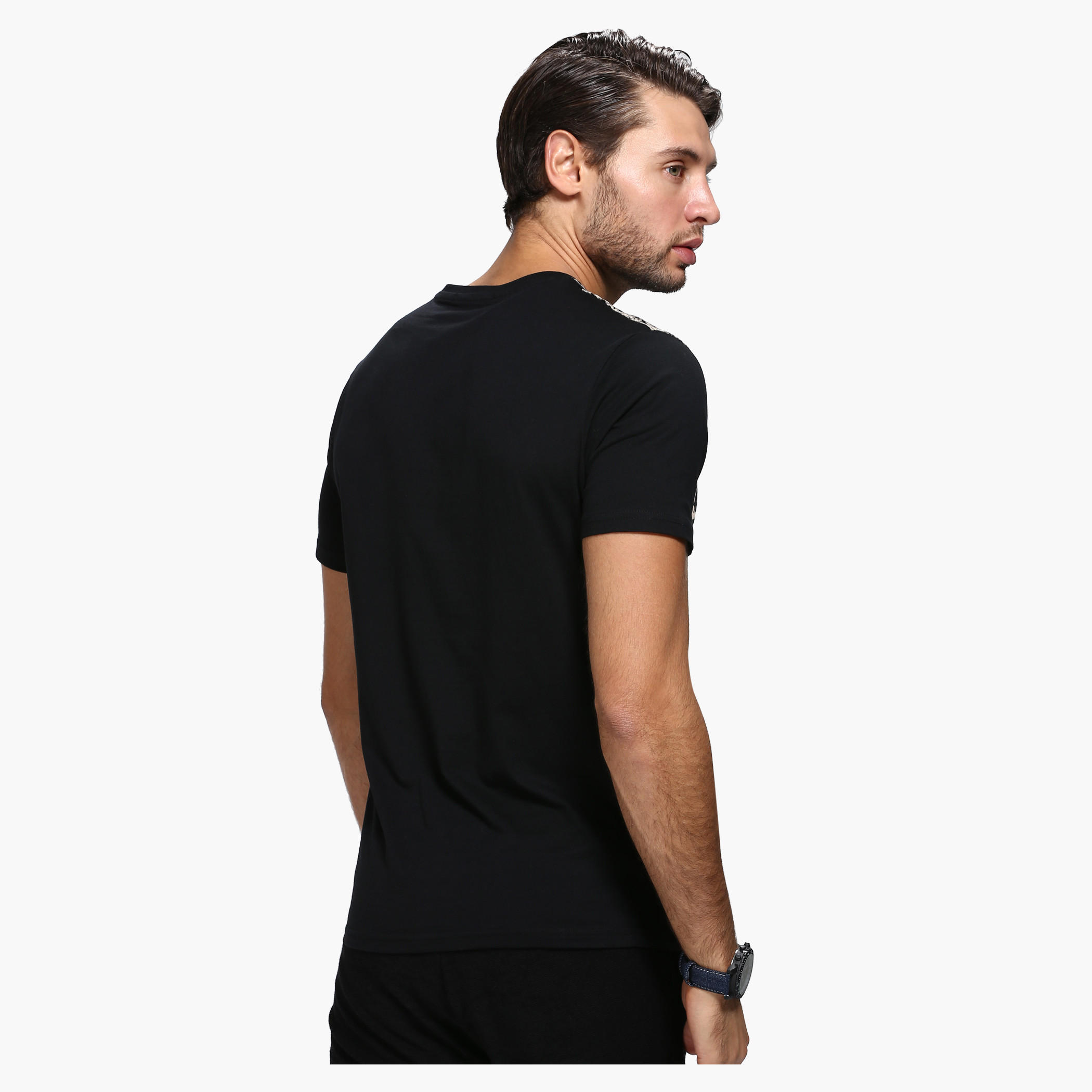 Printed Crew Neck T-Shirt with Short Sleeves in Slim Fit-men-clothing-tshirtsandpolos-tshirts-image-2