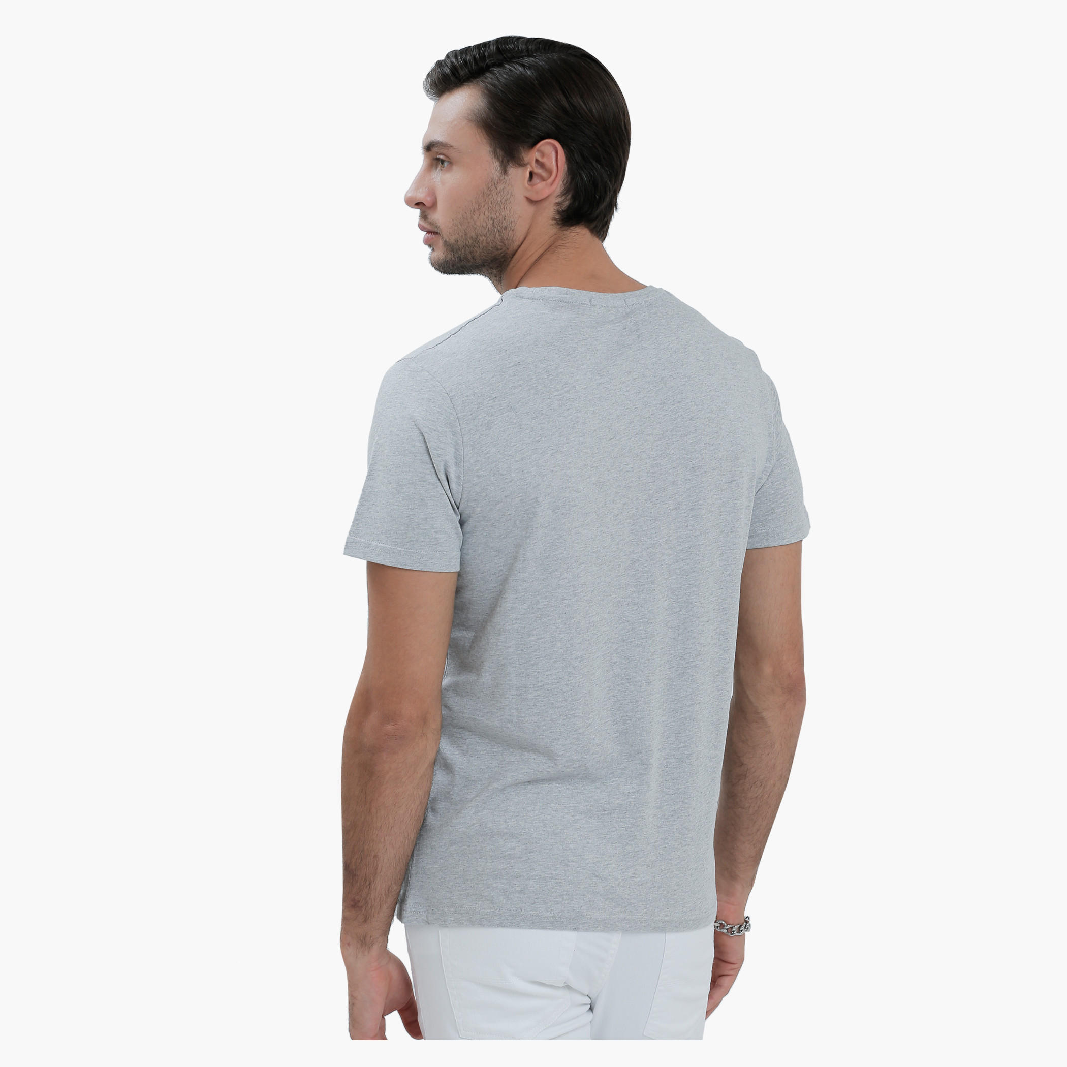 Graphic Print T-Shirt with Round Neck and Short Sleeves in Slim Fit-men-clothing-tshirtsandpolos-tshirts-image-2