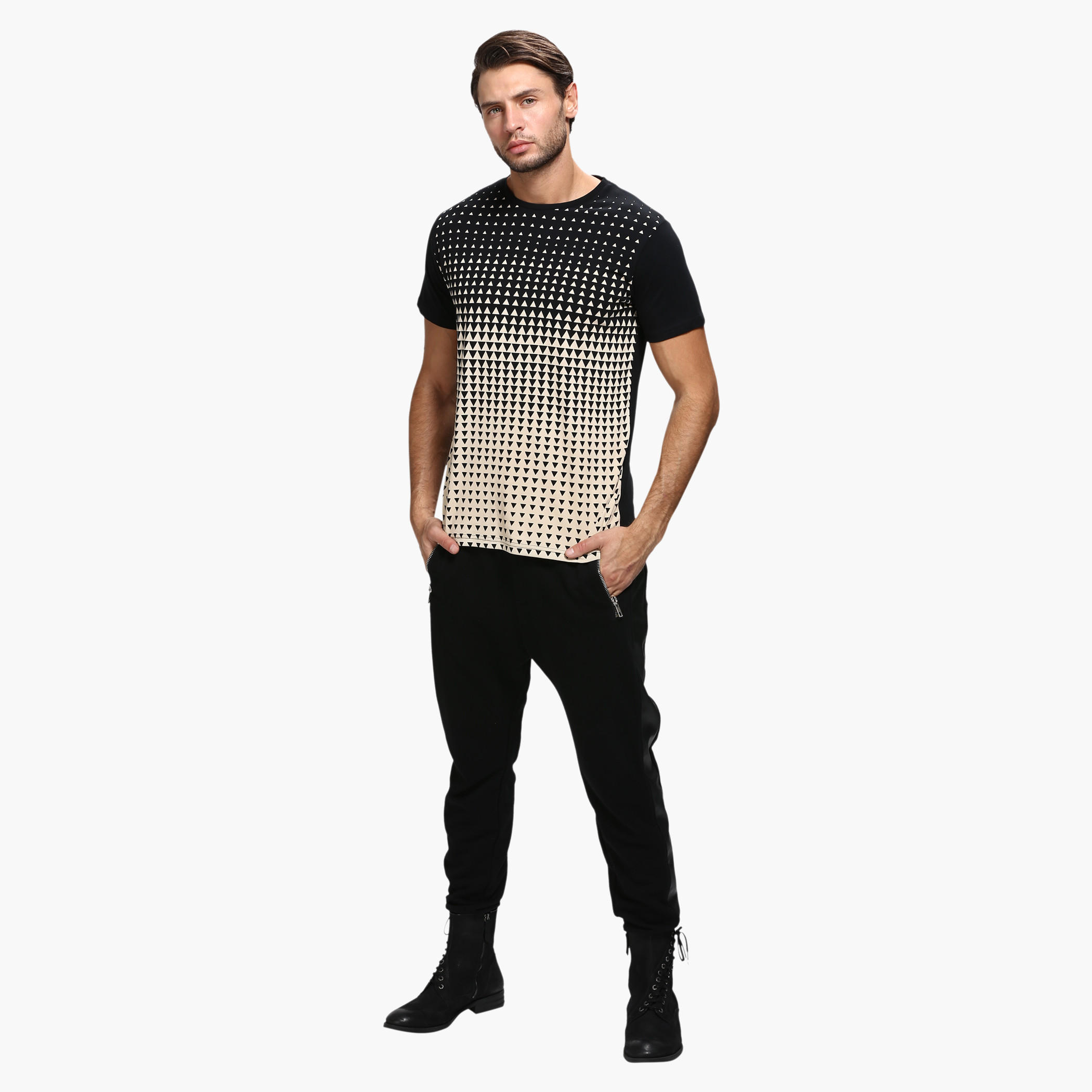 Printed Crew Neck T-Shirt with Short Sleeves in Slim Fit-men-clothing-tshirtsandpolos-tshirts-image-5