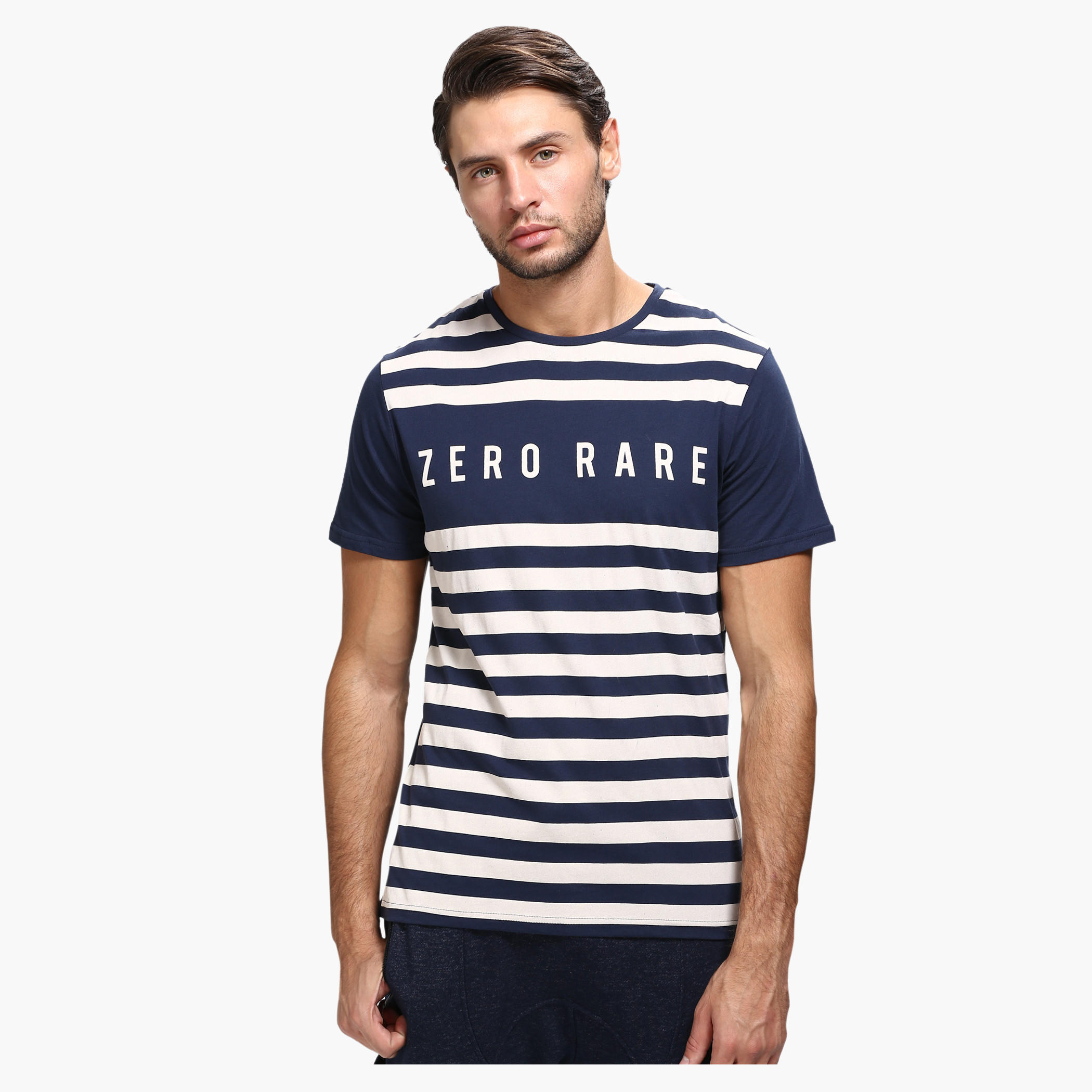 Printed Crew Neck T-Shirt with Short Sleeves in Slim Fit-men-clothing-tshirtsandpolos-tshirts-image-1