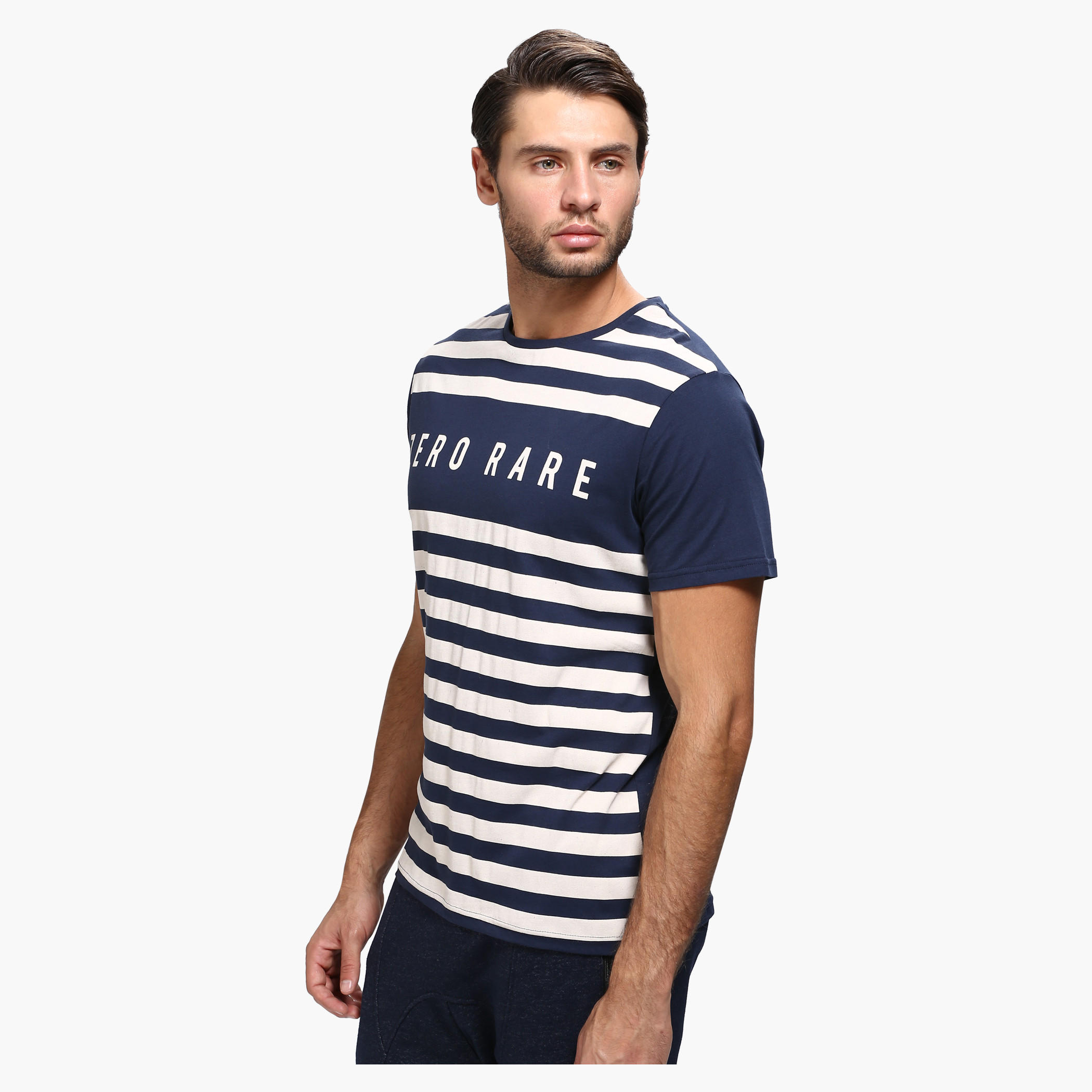 Printed Crew Neck T-Shirt with Short Sleeves in Slim Fit-men-clothing-tshirtsandpolos-tshirts-image-3