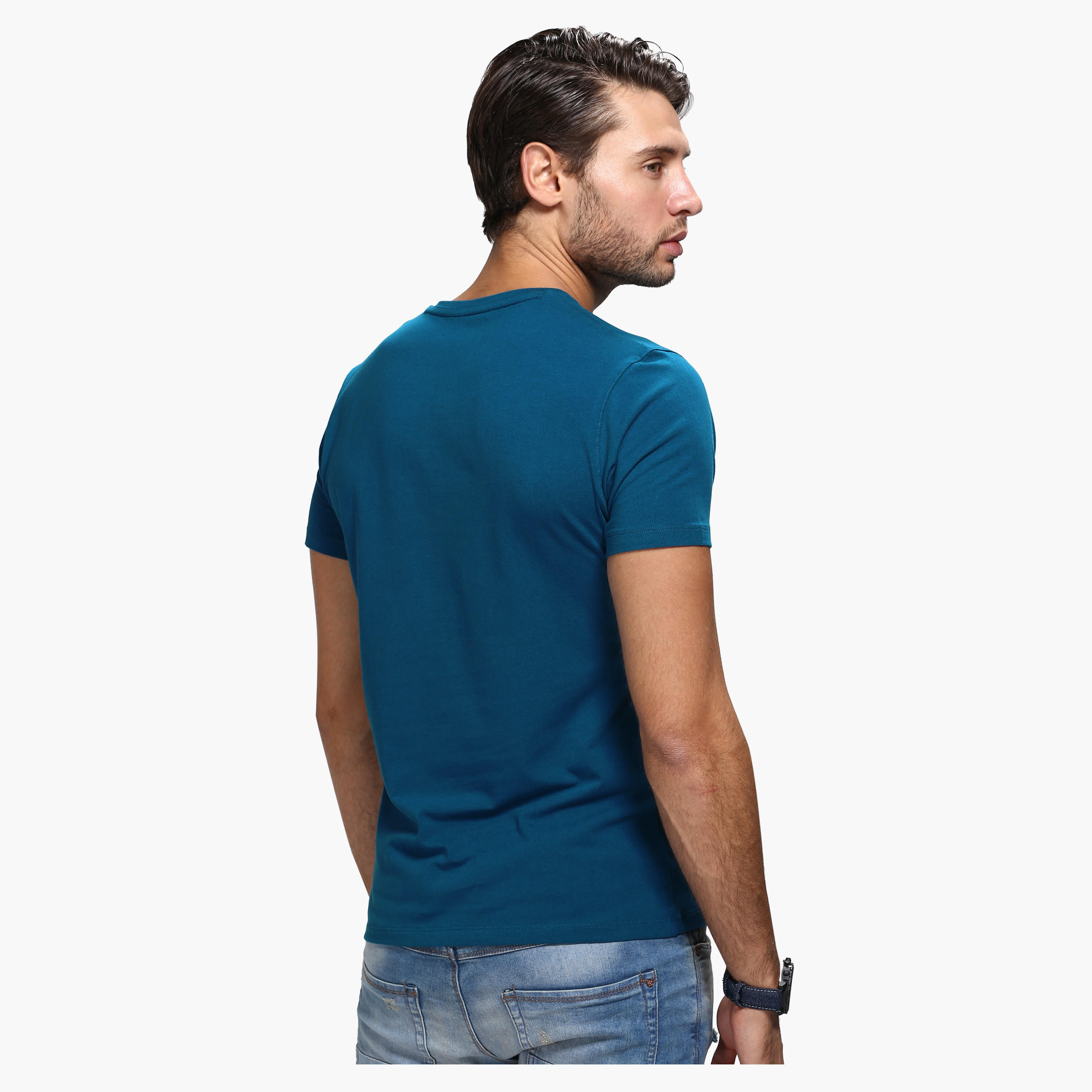 Casual V-Neck T-Shirt with Short Sleeves in Slim Fit-men-clothing-tshirtsandpolos-tshirts-image-7