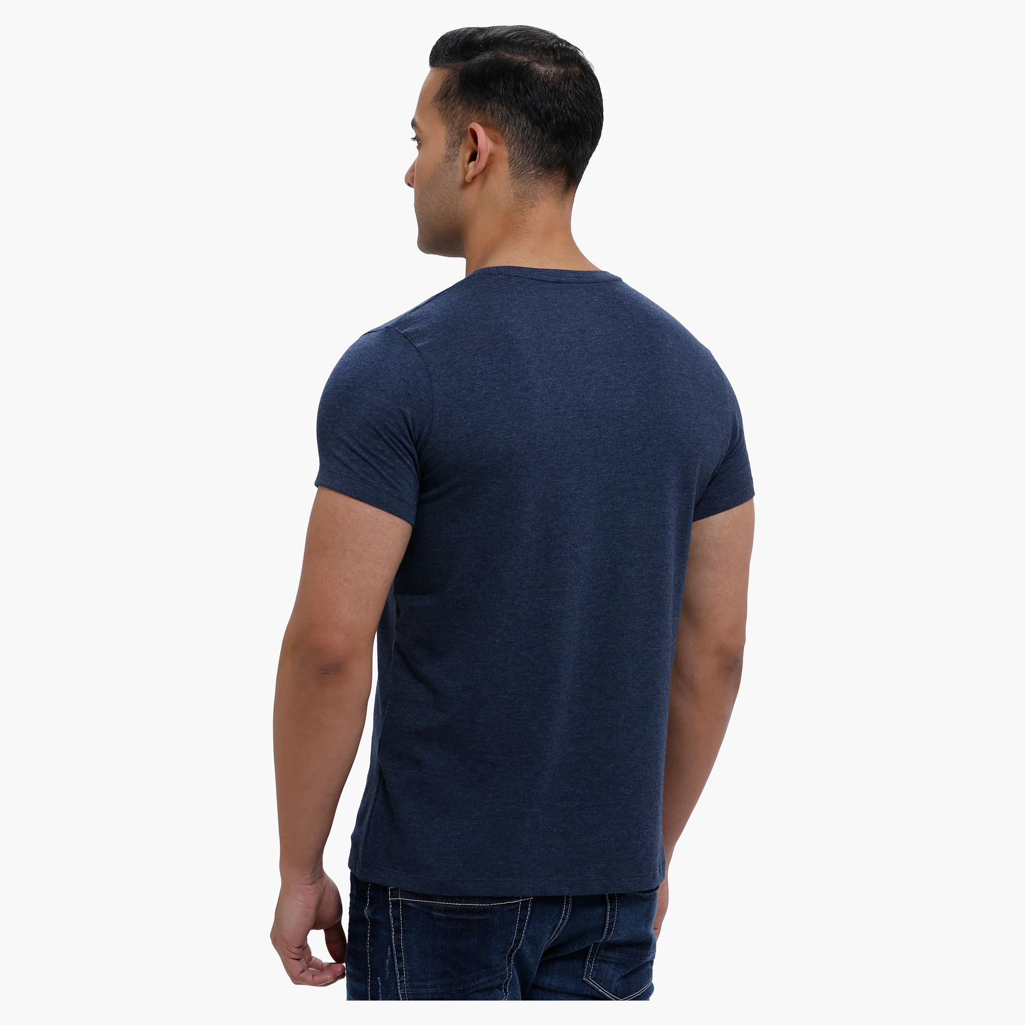 V-Neck T-Shirt with Short Sleeves in Slim Fit-men-clothing-tshirtsandpolos-tshirts-image-2