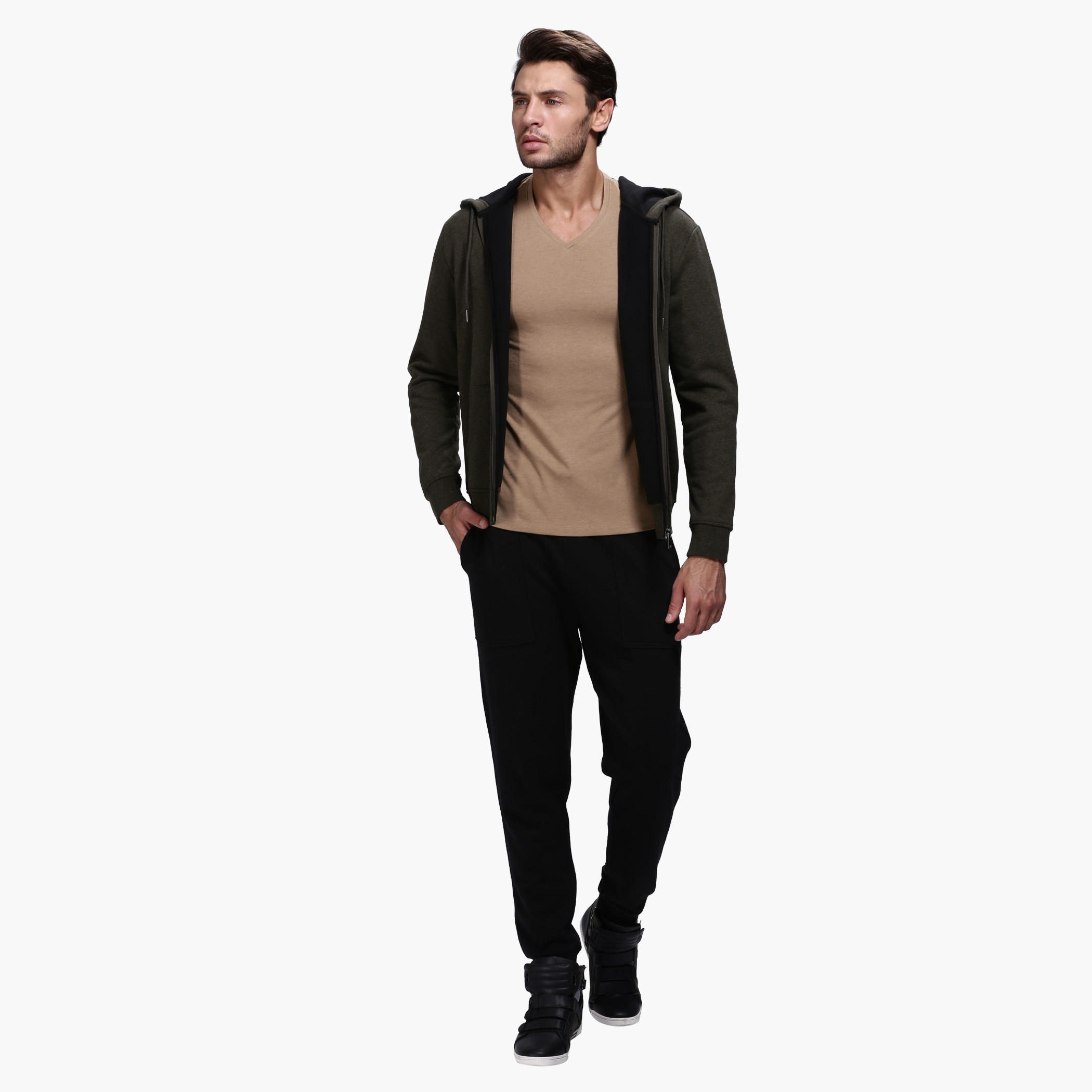 V-Neck T-Shirt with Short Sleeves in Slim Fit-men-clothing-tshirtsandpolos-tshirts-image-4