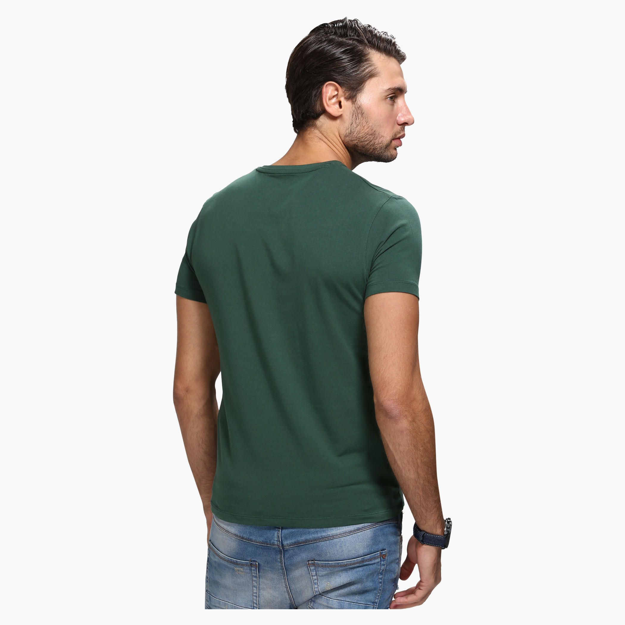 Casual V-Neck T-Shirt with Short Sleeves in Slim Fit-men-clothing-tshirtsandpolos-tshirts-image-17